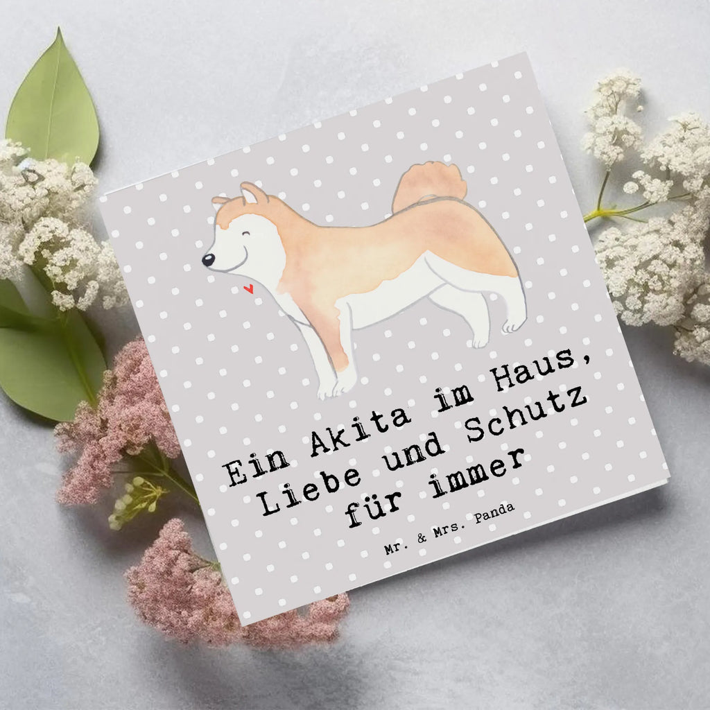 Deluxe Card Ein Akita im Haus, Liebe und Schutz für immer Karte, Hochwertige Klappkarte, Grußkarte, Einladungskarte, Hochzeitskarte, Glückwunschkarte, Klappkarte, Geburtstagskarte, Hochwertige Grußkarte, Hund, Hunderasse, Rassehund, Hundebesitzer, Geschenk, Tierfreund, Schenken, Welpe