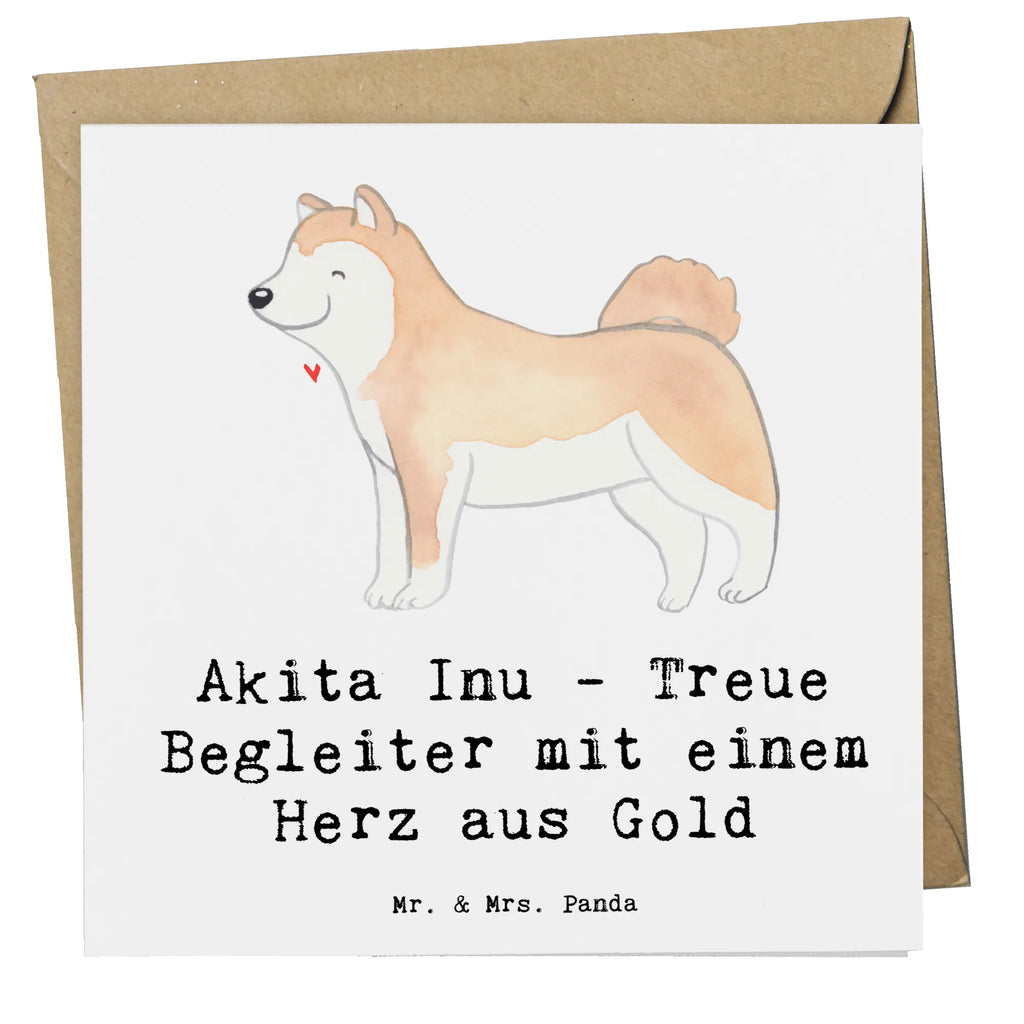 Deluxe Card Akita Inu - Treue Begleiter mit einem Herz aus Gold Hochwertige Klappkarte, Einladungskarte, Glückwunschkarte, Hochwertige Grußkarte, Geburtstagskarte, Grußkarte, Karte, Hochzeitskarte, Klappkarte, Hund, Hunderasse, Rassehund, Hundebesitzer, Geschenk, Tierfreund, Schenken, Welpe