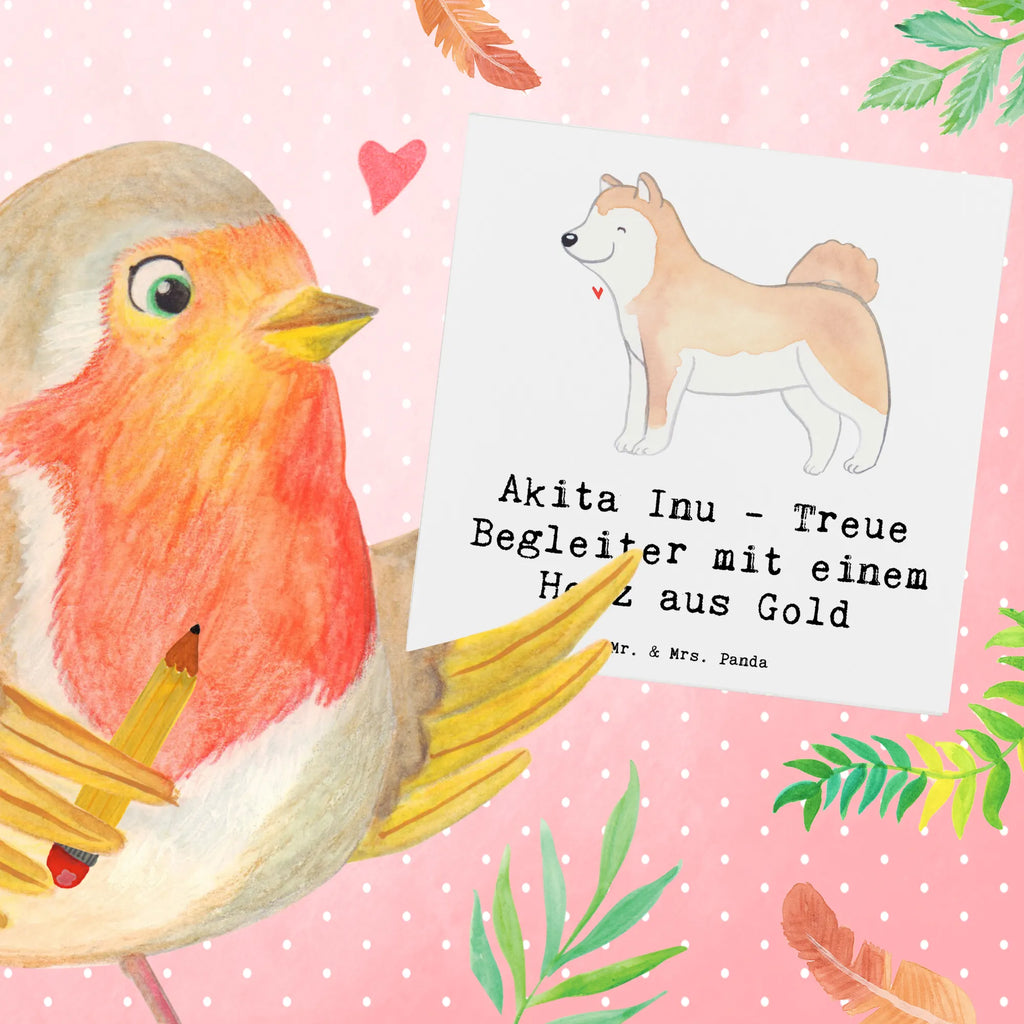 Deluxe Card Akita Inu - Treue Begleiter mit einem Herz aus Gold Hochwertige Klappkarte, Einladungskarte, Glückwunschkarte, Hochwertige Grußkarte, Geburtstagskarte, Grußkarte, Karte, Hochzeitskarte, Klappkarte, Hund, Hunderasse, Rassehund, Hundebesitzer, Geschenk, Tierfreund, Schenken, Welpe