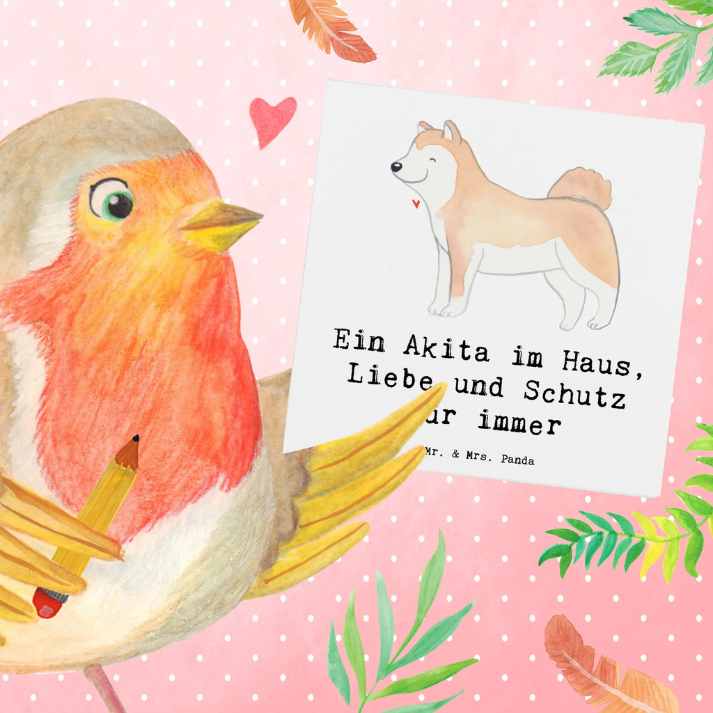 Deluxe Card Ein Akita im Haus, Liebe und Schutz für immer Karte, Hochwertige Klappkarte, Grußkarte, Einladungskarte, Hochzeitskarte, Glückwunschkarte, Klappkarte, Geburtstagskarte, Hochwertige Grußkarte, Hund, Hunderasse, Rassehund, Hundebesitzer, Geschenk, Tierfreund, Schenken, Welpe