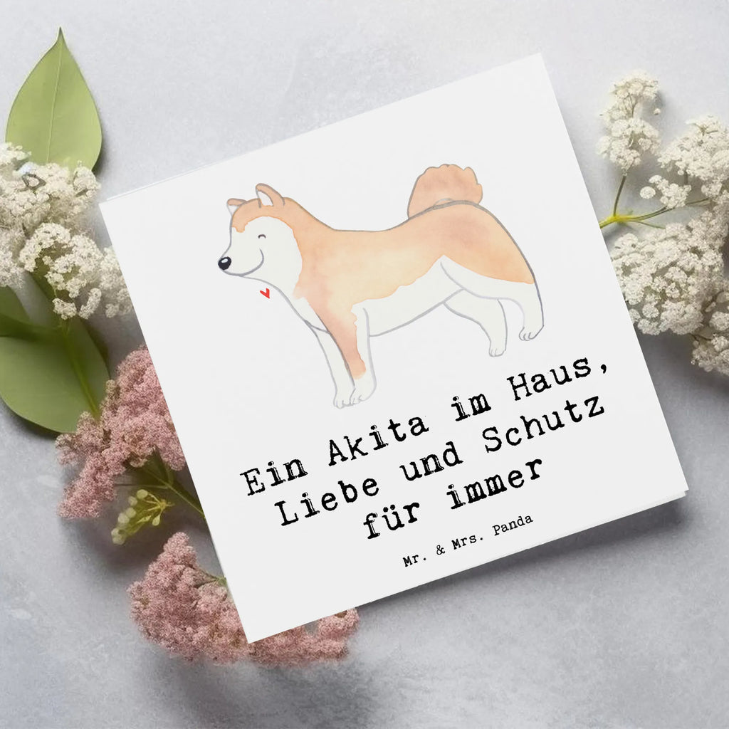 Deluxe Card Ein Akita im Haus, Liebe und Schutz für immer Karte, Hochwertige Klappkarte, Grußkarte, Einladungskarte, Hochzeitskarte, Glückwunschkarte, Klappkarte, Geburtstagskarte, Hochwertige Grußkarte, Hund, Hunderasse, Rassehund, Hundebesitzer, Geschenk, Tierfreund, Schenken, Welpe