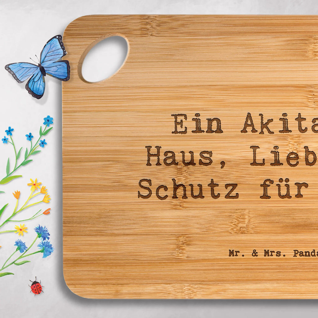 Bamboo chopping board Saying Ein Akita im Haus, Liebe und Schutz für immer carving board, board, bamboo, nature, kitchen, cutting board, breakfast, wood, kitchen board, robust, cutting block, dulcimer, solid, slices, engraving, breakfast board, Dog, dog breed, purebred dog, dog owner, gift, animal lover, giving, puppy