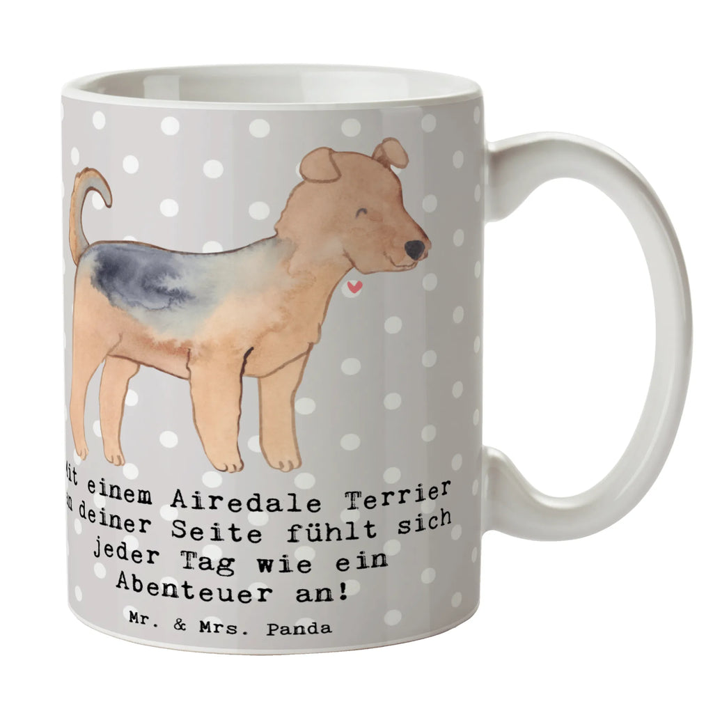 Tasse Airedale Terrier Abenteuer Porzellantasse, Geschenktasse, Tasse mit Zitaten, Bürotasse, Keramiktasse, Tasse, Kaffeetasse, Tasse mit Motiven, Teetasse, Hund, Hunderasse, Rassehund, Hundebesitzer, Geschenk, Tierfreund, Schenken, Welpe