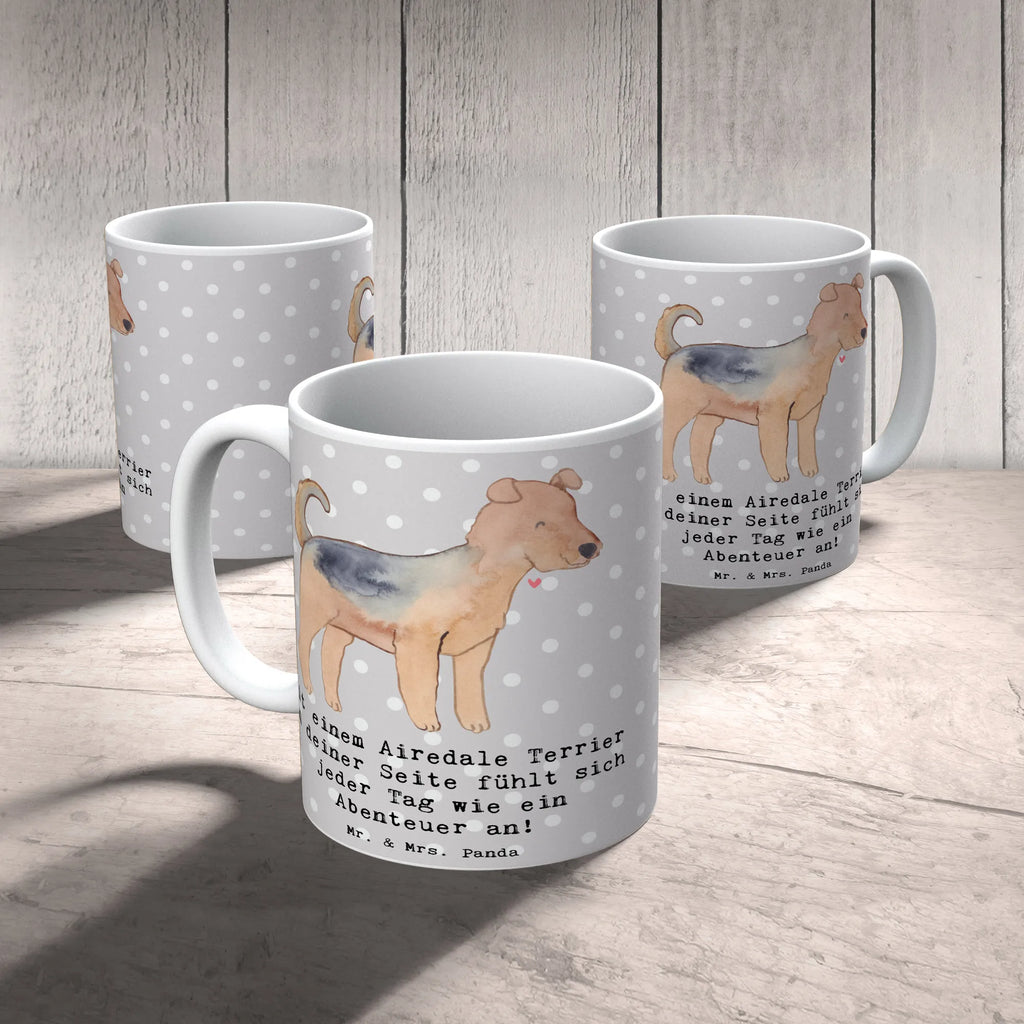 Tasse Airedale Terrier Abenteuer Porzellantasse, Geschenktasse, Tasse mit Zitaten, Bürotasse, Keramiktasse, Tasse, Kaffeetasse, Tasse mit Motiven, Teetasse, Hund, Hunderasse, Rassehund, Hundebesitzer, Geschenk, Tierfreund, Schenken, Welpe