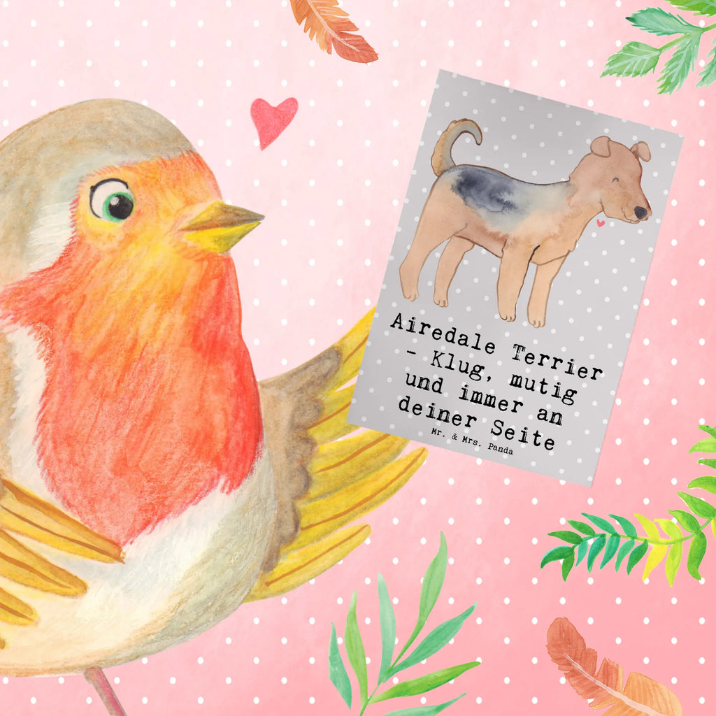 Greetings card Airedale Terrier - Klug, mutig und immer an deiner Seite Glückwunschkarte, Ansichtskarten, Geburtstagskarte, Hochzeitskarte, Einladungskarte, Karte, Grußkarte, Klappkarte, Hund, Hunderasse, Rassehund, Hundebesitzer, Geschenk, Tierfreund, Schenken, Welpe