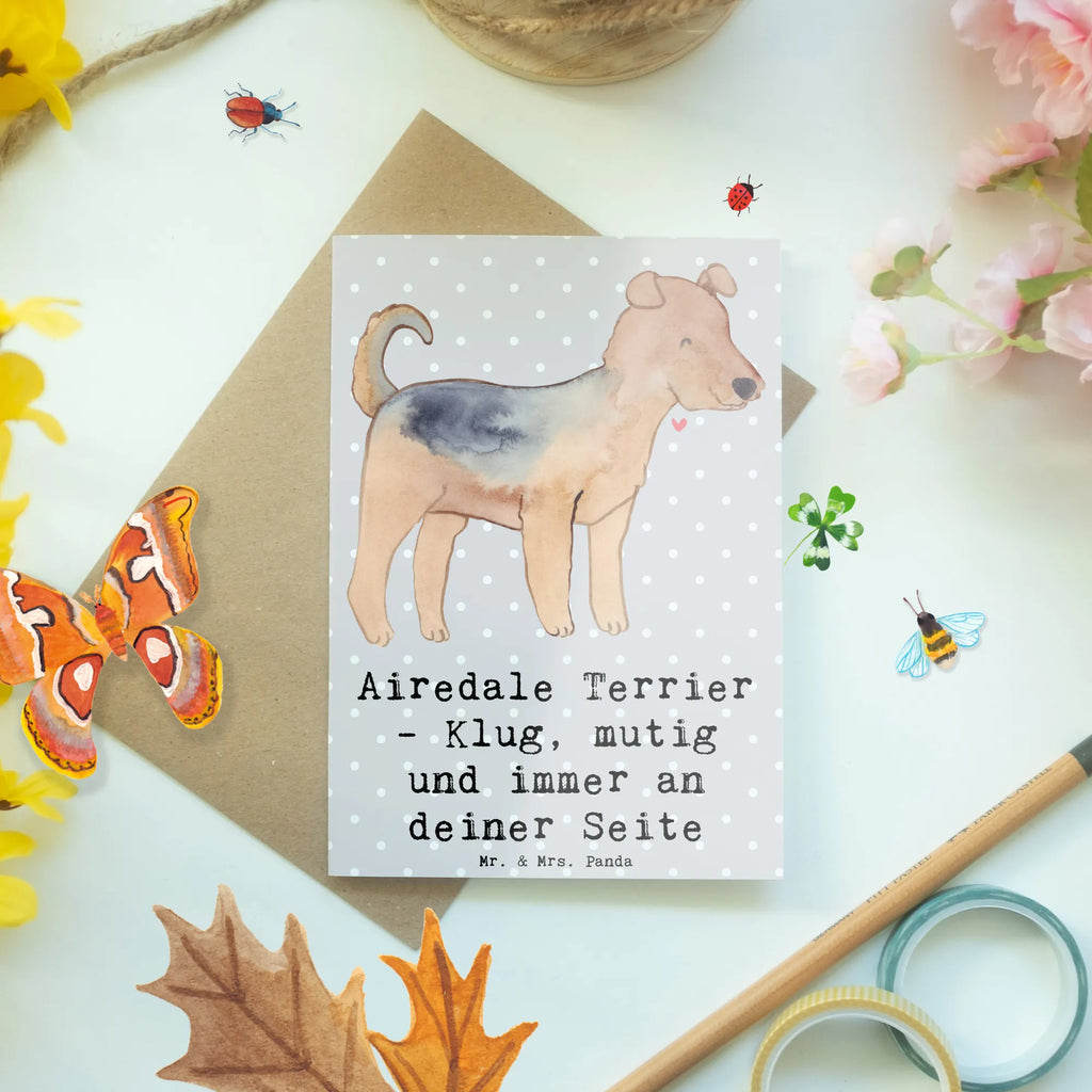 Greetings card Airedale Terrier - Klug, mutig und immer an deiner Seite Glückwunschkarte, Ansichtskarten, Geburtstagskarte, Hochzeitskarte, Einladungskarte, Karte, Grußkarte, Klappkarte, Hund, Hunderasse, Rassehund, Hundebesitzer, Geschenk, Tierfreund, Schenken, Welpe