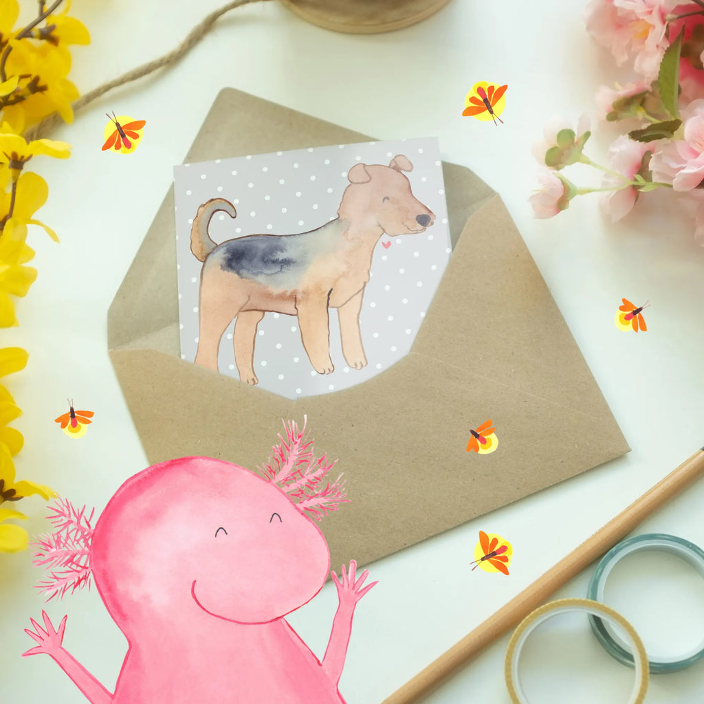 Greetings card Airedale Terrier - Klug, mutig und immer an deiner Seite Glückwunschkarte, Ansichtskarten, Geburtstagskarte, Hochzeitskarte, Einladungskarte, Karte, Grußkarte, Klappkarte, Hund, Hunderasse, Rassehund, Hundebesitzer, Geschenk, Tierfreund, Schenken, Welpe