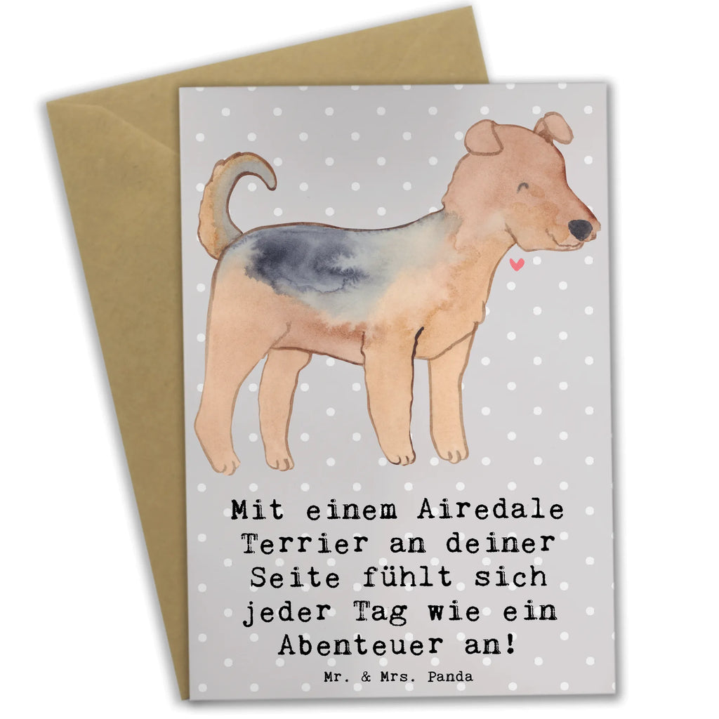 Grußkarte Airedale Terrier Abenteuer Grußkarte, Ansichtskarten, Geburtstagskarte, Einladungskarte, Karte, Glückwunschkarte, Hochzeitskarte, Klappkarte, Hund, Hunderasse, Rassehund, Hundebesitzer, Geschenk, Tierfreund, Schenken, Welpe
