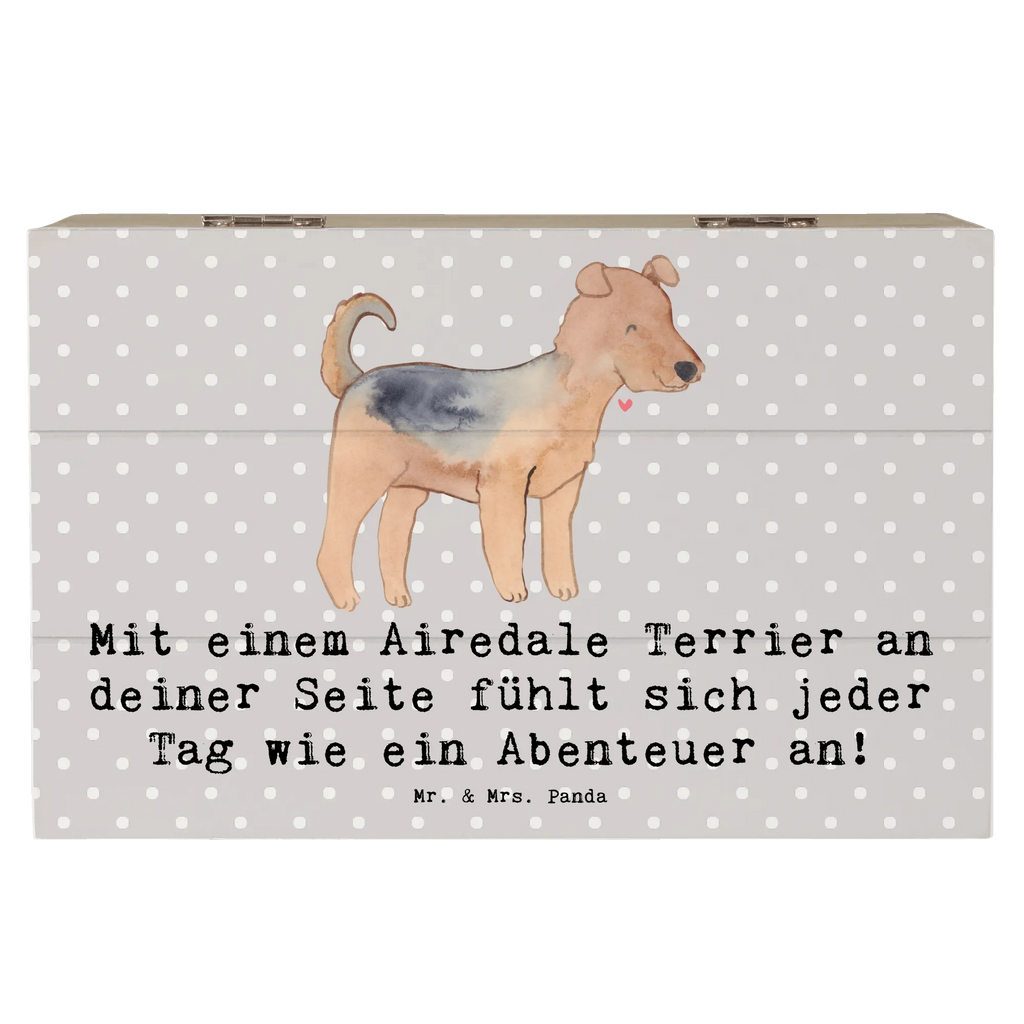 Holzkiste Airedale Terrier Abenteuer Truhe, Kiste, Schatulle, Dekokiste, Erinnerungsbox, XXL, Aufbewahrungsbox, Schatzkiste, Holzkiste, Geschenkbox, Erinnerungskiste, Geschenkdose, Hund, Hunderasse, Rassehund, Hundebesitzer, Geschenk, Tierfreund, Schenken, Welpe