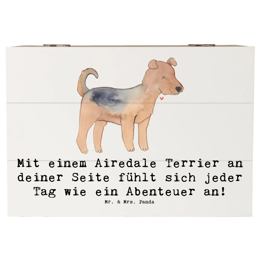 Holzkiste Airedale Terrier Abenteuer Truhe, Kiste, Schatulle, Dekokiste, Erinnerungsbox, XXL, Aufbewahrungsbox, Schatzkiste, Holzkiste, Geschenkbox, Erinnerungskiste, Geschenkdose, Hund, Hunderasse, Rassehund, Hundebesitzer, Geschenk, Tierfreund, Schenken, Welpe
