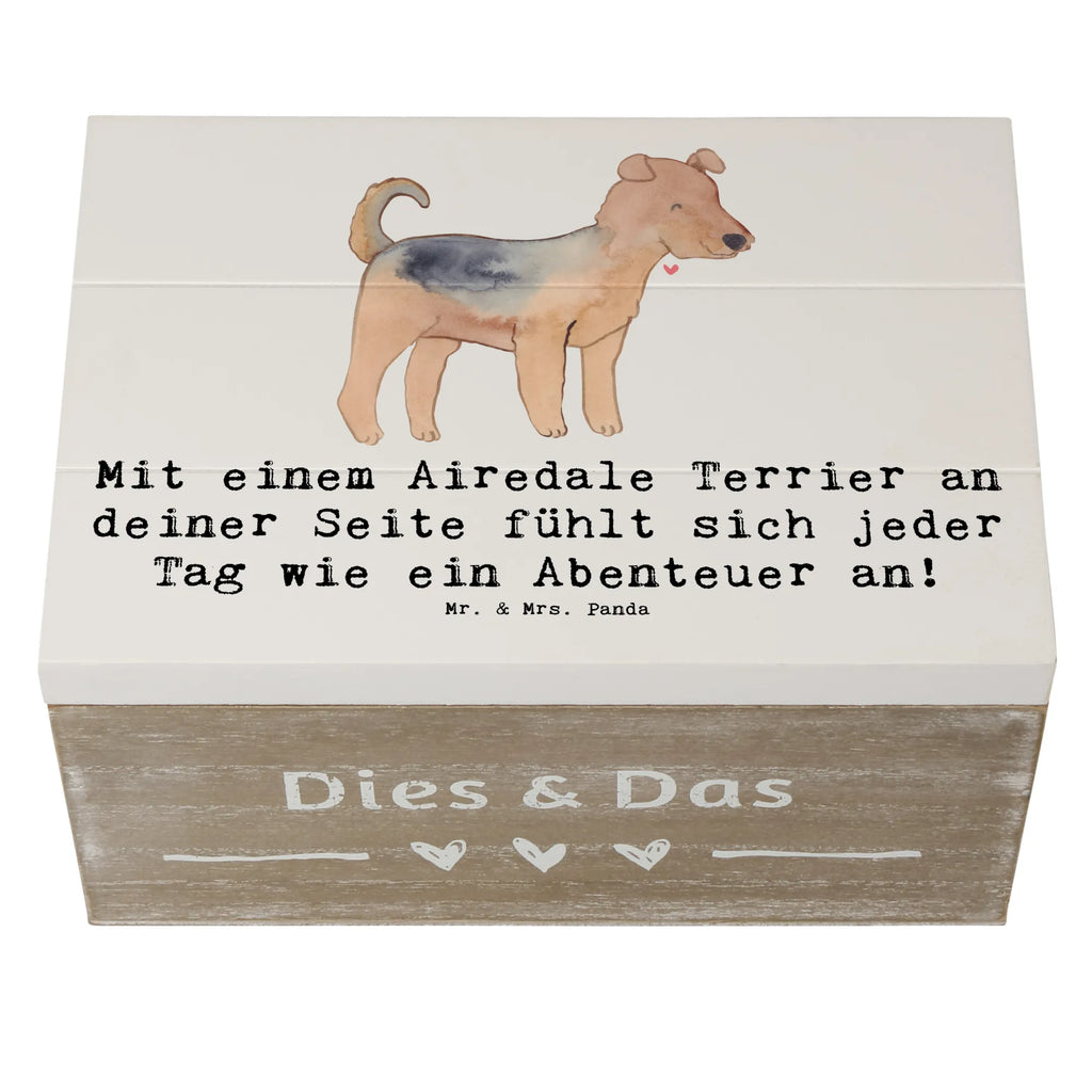 Holzkiste Airedale Terrier Abenteuer Truhe, Kiste, Schatulle, Dekokiste, Erinnerungsbox, XXL, Aufbewahrungsbox, Schatzkiste, Holzkiste, Geschenkbox, Erinnerungskiste, Geschenkdose, Hund, Hunderasse, Rassehund, Hundebesitzer, Geschenk, Tierfreund, Schenken, Welpe