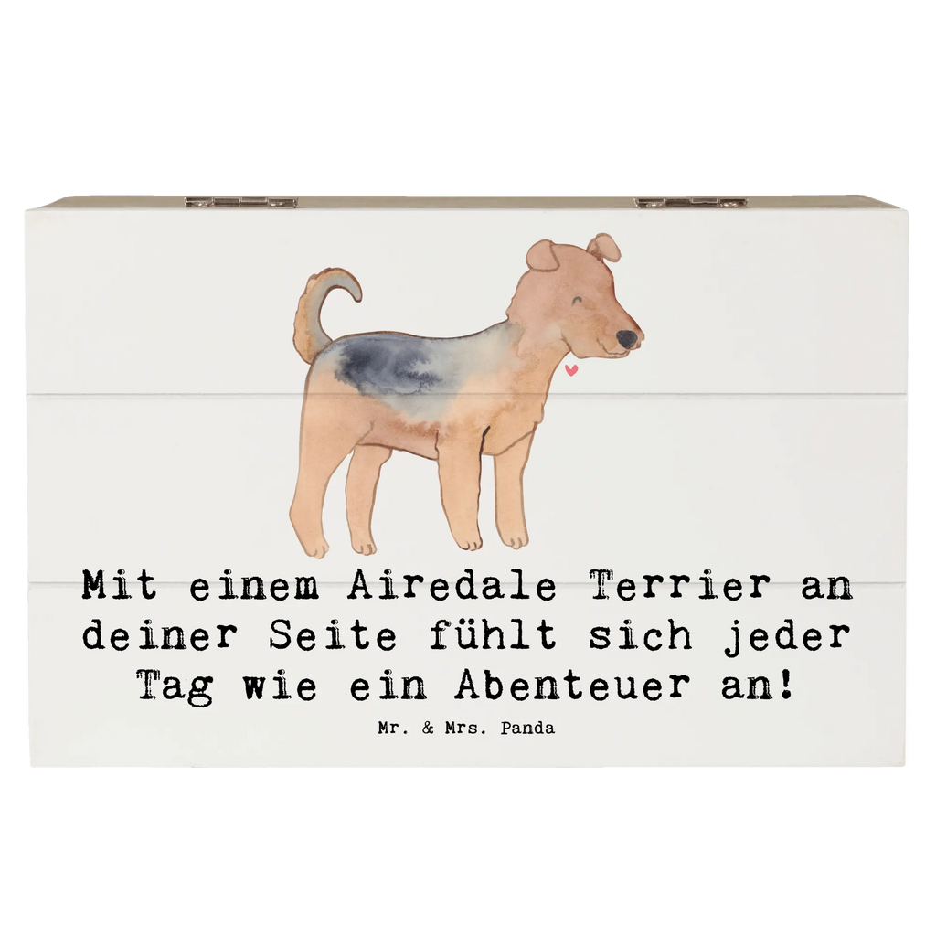 Holzkiste Airedale Terrier Abenteuer Truhe, Kiste, Schatulle, Dekokiste, Erinnerungsbox, XXL, Aufbewahrungsbox, Schatzkiste, Holzkiste, Geschenkbox, Erinnerungskiste, Geschenkdose, Hund, Hunderasse, Rassehund, Hundebesitzer, Geschenk, Tierfreund, Schenken, Welpe