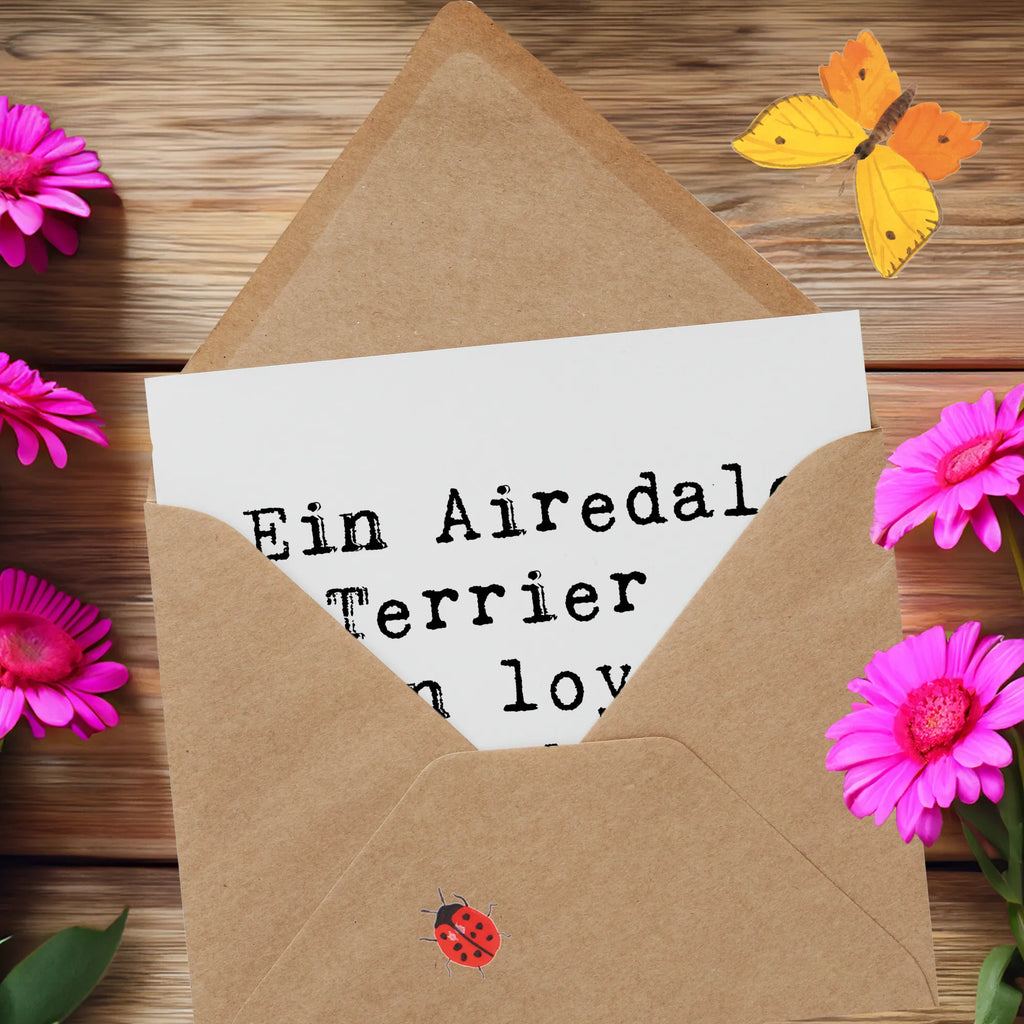 Deluxe Card Saying Ein Airedale Terrier - Dein loyaler Freund fürs Leben! Karte, Hochzeitskarte, Klappkarte, Geburtstagskarte, Glückwunschkarte, Grußkarte, Hochwertige Klappkarte, Einladungskarte, Hochwertige Grußkarte, Hund, Hunderasse, Rassehund, Hundebesitzer, Geschenk, Tierfreund, Schenken, Welpe