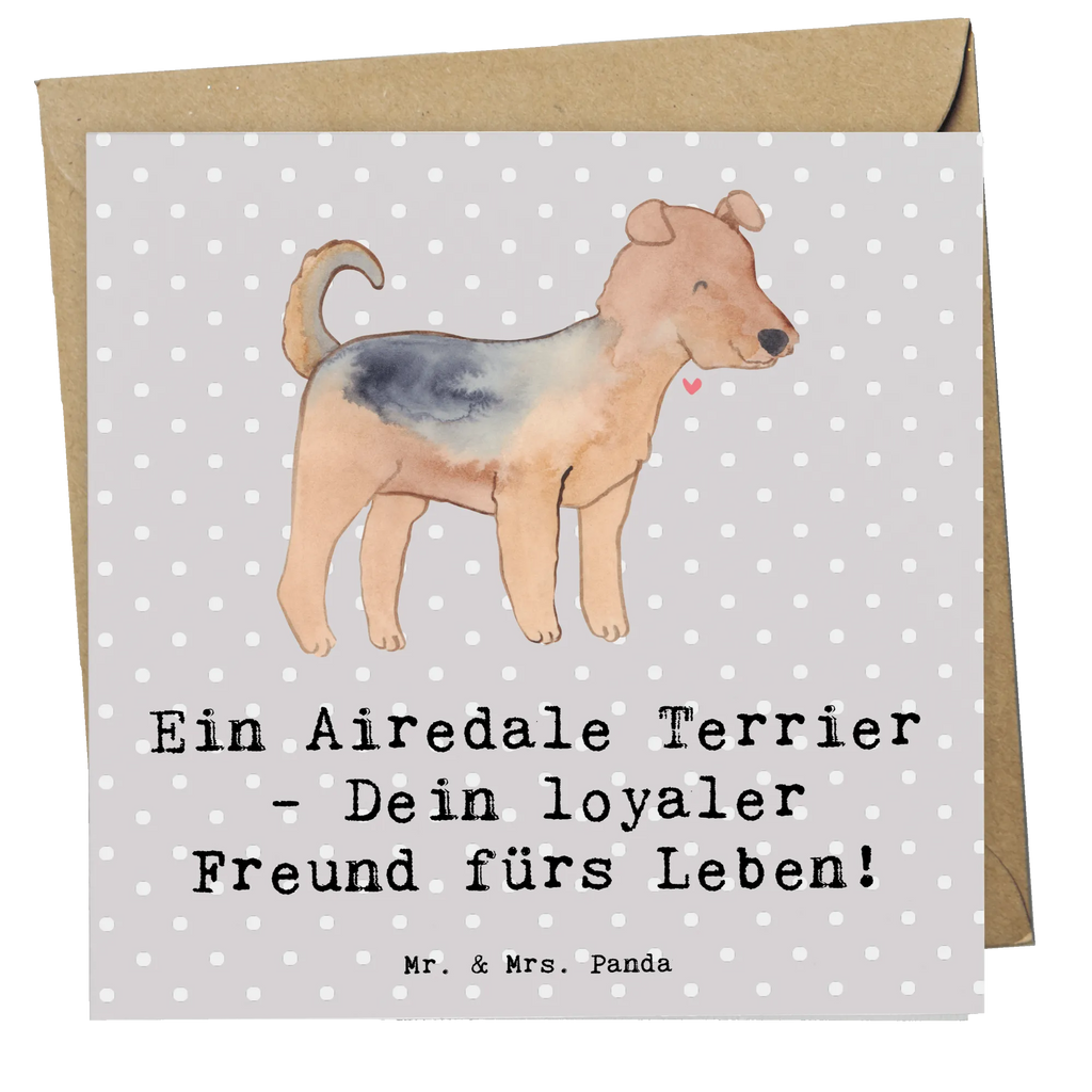 Deluxe Karte Airedale Terrier Karte, Hochwertige Klappkarte, Einladungskarte, Klappkarte, Grußkarte, Hochzeitskarte, Glückwunschkarte, Geburtstagskarte, Hochwertige Grußkarte, Hund, Hunderasse, Rassehund, Hundebesitzer, Geschenk, Tierfreund, Schenken, Welpe