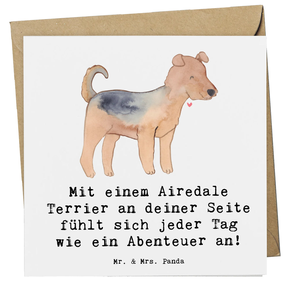 Deluxe Karte Airedale Terrier Abenteuer Hochzeitskarte, Glückwunschkarte, Grußkarte, Hochwertige Klappkarte, Karte, Geburtstagskarte, Klappkarte, Hochwertige Grußkarte, Einladungskarte, Hund, Hunderasse, Rassehund, Hundebesitzer, Geschenk, Tierfreund, Schenken, Welpe