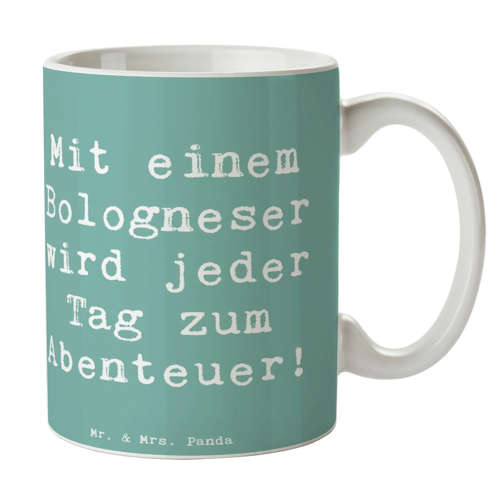 Tasse Spruch Bologneser Abenteuer Tasse, Keramiktasse, Tasse mit Zitaten, Bürotasse, Tasse mit Motiven, Porzellantasse, Teetasse, Geschenktasse, Kaffeetasse, Hund, Hunderasse, Rassehund, Hundebesitzer, Geschenk, Tierfreund, Schenken, Welpe