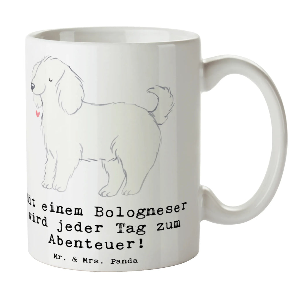 Mug Mit einem Bologneser wird jeder Tag zum Abenteuer! Teetasse, Porzellantasse, Bürotasse, Tasse mit Zitaten, Keramiktasse, Tasse, Geschenktasse, Tasse mit Motiven, Kaffeetasse, Hund, Hunderasse, Rassehund, Hundebesitzer, Geschenk, Tierfreund, Schenken, Welpe