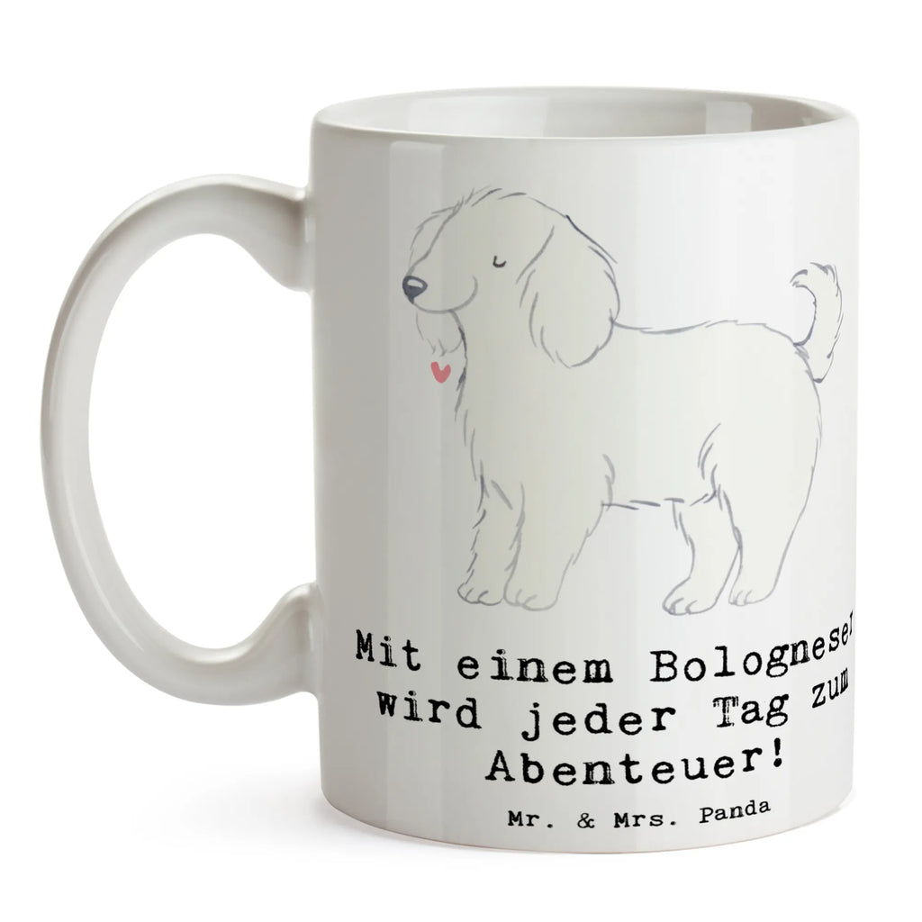 Mug Mit einem Bologneser wird jeder Tag zum Abenteuer! Teetasse, Porzellantasse, Bürotasse, Tasse mit Zitaten, Keramiktasse, Tasse, Geschenktasse, Tasse mit Motiven, Kaffeetasse, Hund, Hunderasse, Rassehund, Hundebesitzer, Geschenk, Tierfreund, Schenken, Welpe