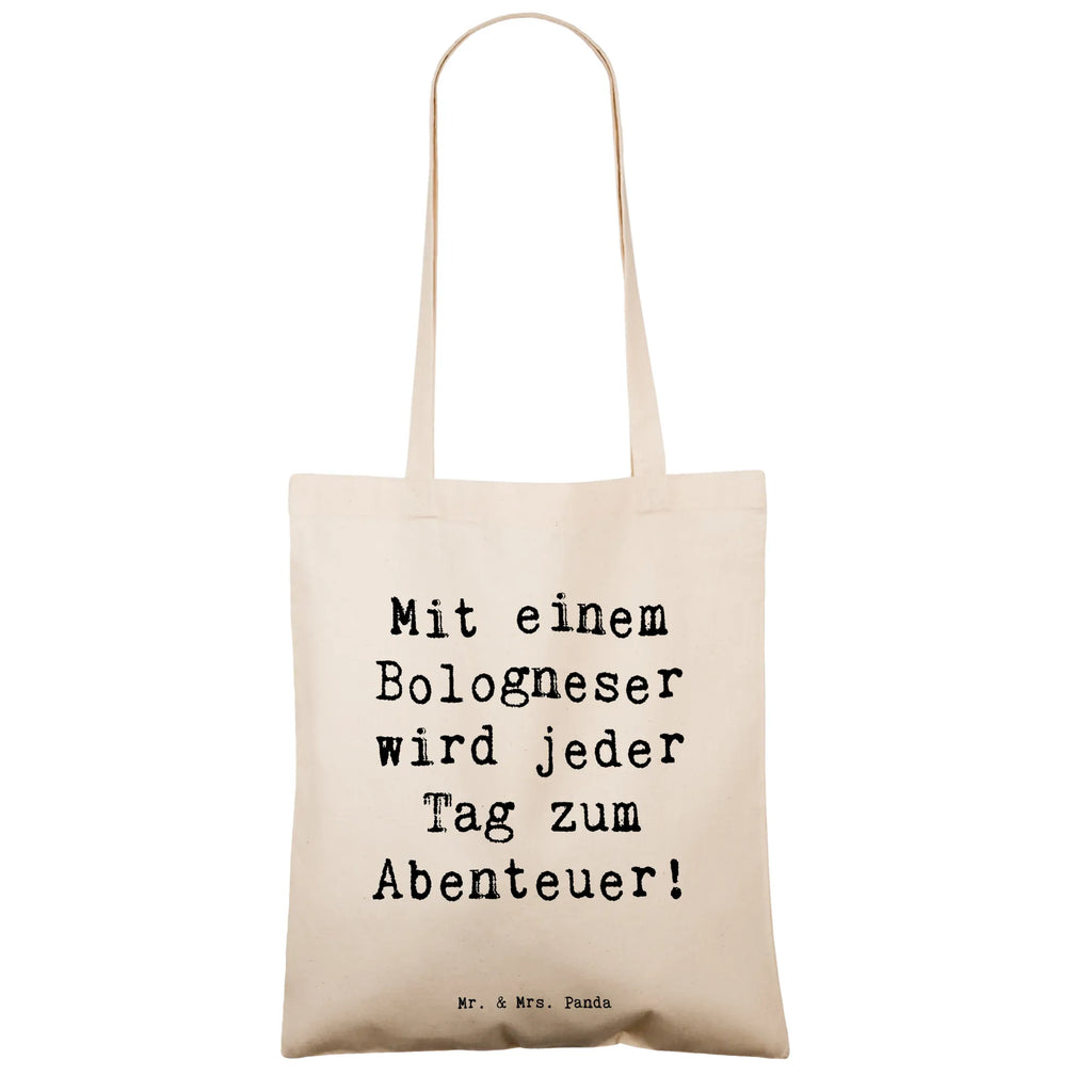 Tote bag Saying Mit einem Bologneser wird jeder Tag zum Abenteuer! Tragetasche, Jutetasche, Umhängetasche, Beutel, Schultertasche, Strandtasche, Beuteltasche, Tasche, Badetasche, Einkaufstasche, Stoffbeutel, Jutebeutel, Einkaufstüte, Laptoptasche, Shopper, Stofftasche, Hund, Hunderasse, Rassehund, Hundebesitzer, Geschenk, Tierfreund, Schenken, Welpe