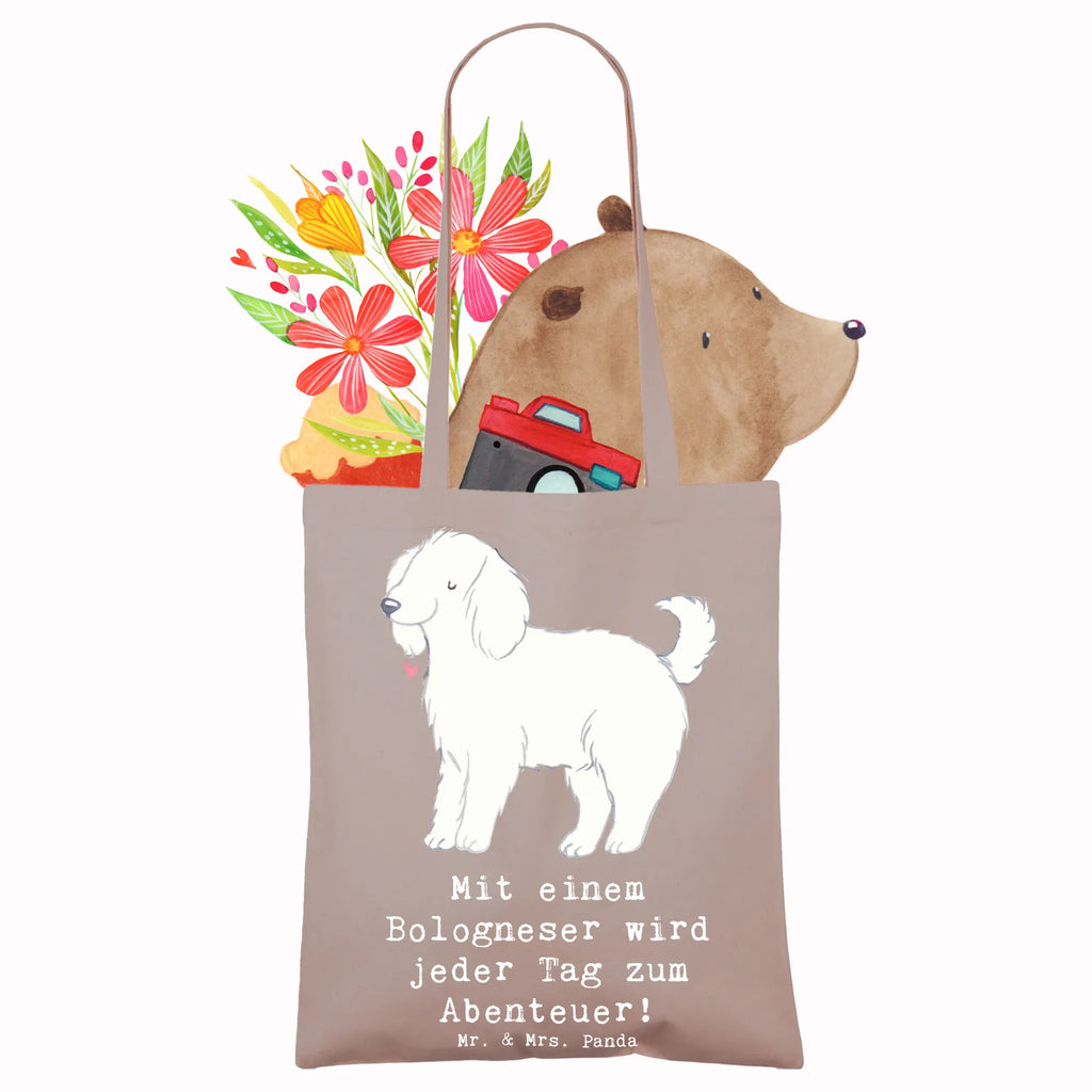 Tragetasche Bologneser Abenteuer Beuteltasche, Tragetasche, Badetasche, Einkaufstüte, Beutel, Laptoptasche, Schultertasche, Stofftasche, Einkaufstasche, Tasche, Strandtasche, Shopper, Umhängetasche, Jutebeutel, Jutetasche, Stoffbeutel, Hund, Hunderasse, Rassehund, Hundebesitzer, Geschenk, Tierfreund, Schenken, Welpe