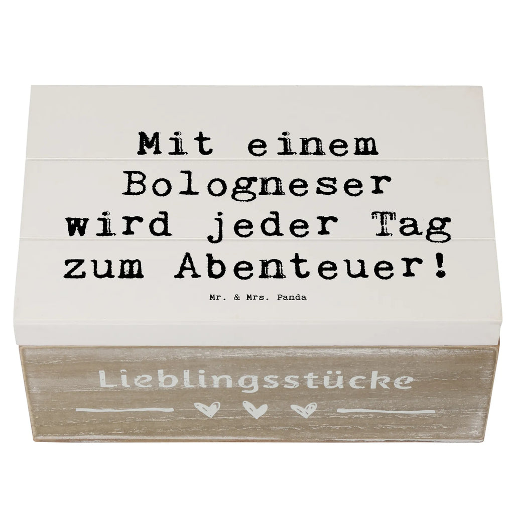 Wooden chest Saying Mit einem Bologneser wird jeder Tag zum Abenteuer! Schatzkiste, Holzkiste, Dekokiste, Truhe, Erinnerungskiste, XXL, Erinnerungsbox, Aufbewahrungsbox, Geschenkdose, Kiste, Schatulle, Geschenkbox, Hund, Hunderasse, Rassehund, Hundebesitzer, Geschenk, Tierfreund, Schenken, Welpe