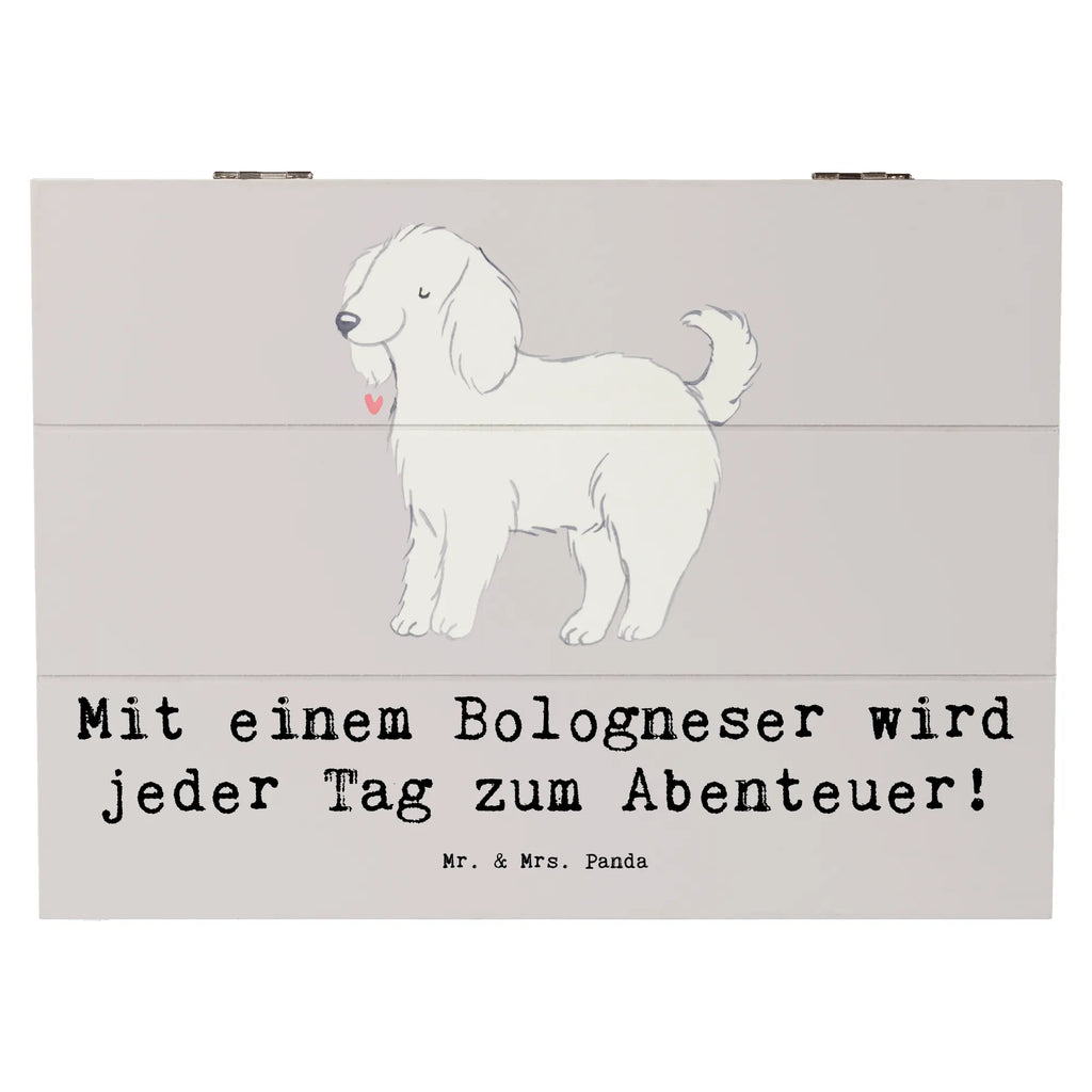 Holzkiste Bologneser Abenteuer Geschenkbox, Kiste, Schatzkiste, Aufbewahrungsbox, Schatulle, Holzkiste, XXL, Truhe, Erinnerungskiste, Erinnerungsbox, Dekokiste, Geschenkdose, Hund, Hunderasse, Rassehund, Hundebesitzer, Geschenk, Tierfreund, Schenken, Welpe