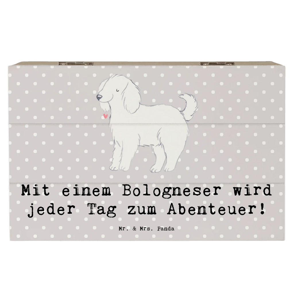 Holzkiste Bologneser Abenteuer Geschenkbox, Kiste, Schatzkiste, Aufbewahrungsbox, Schatulle, Holzkiste, XXL, Truhe, Erinnerungskiste, Erinnerungsbox, Dekokiste, Geschenkdose, Hund, Hunderasse, Rassehund, Hundebesitzer, Geschenk, Tierfreund, Schenken, Welpe
