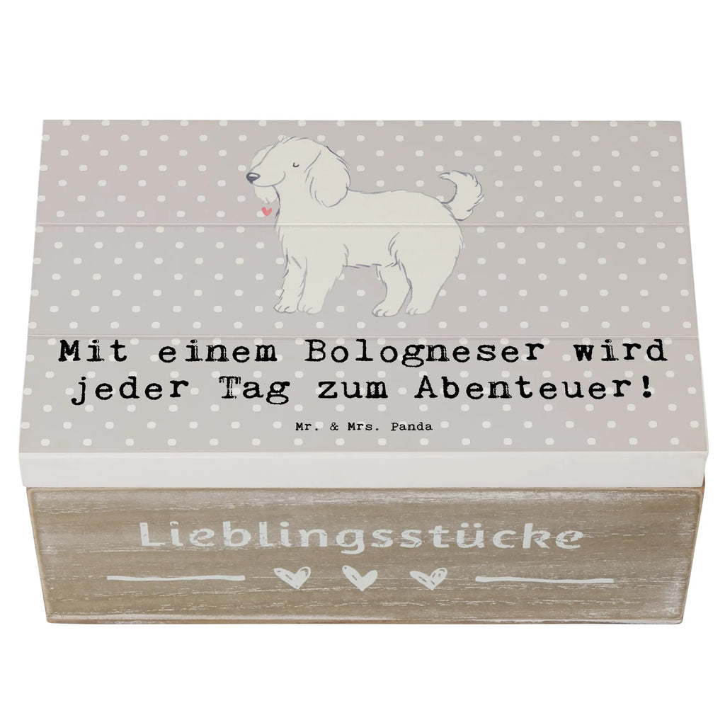 Holzkiste Bologneser Abenteuer Geschenkbox, Kiste, Schatzkiste, Aufbewahrungsbox, Schatulle, Holzkiste, XXL, Truhe, Erinnerungskiste, Erinnerungsbox, Dekokiste, Geschenkdose, Hund, Hunderasse, Rassehund, Hundebesitzer, Geschenk, Tierfreund, Schenken, Welpe