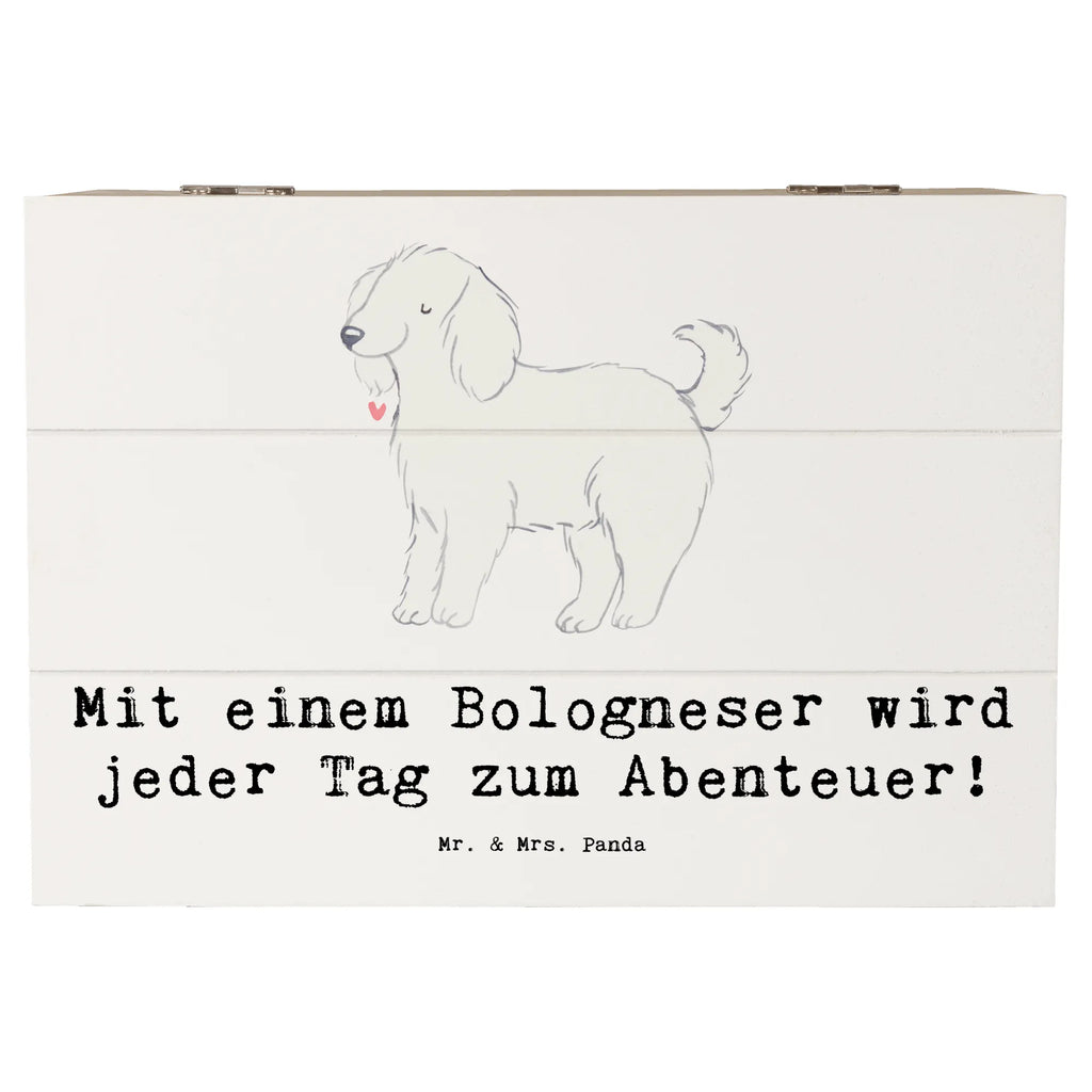 Holzkiste Bologneser Abenteuer Geschenkbox, Kiste, Schatzkiste, Aufbewahrungsbox, Schatulle, Holzkiste, XXL, Truhe, Erinnerungskiste, Erinnerungsbox, Dekokiste, Geschenkdose, Hund, Hunderasse, Rassehund, Hundebesitzer, Geschenk, Tierfreund, Schenken, Welpe