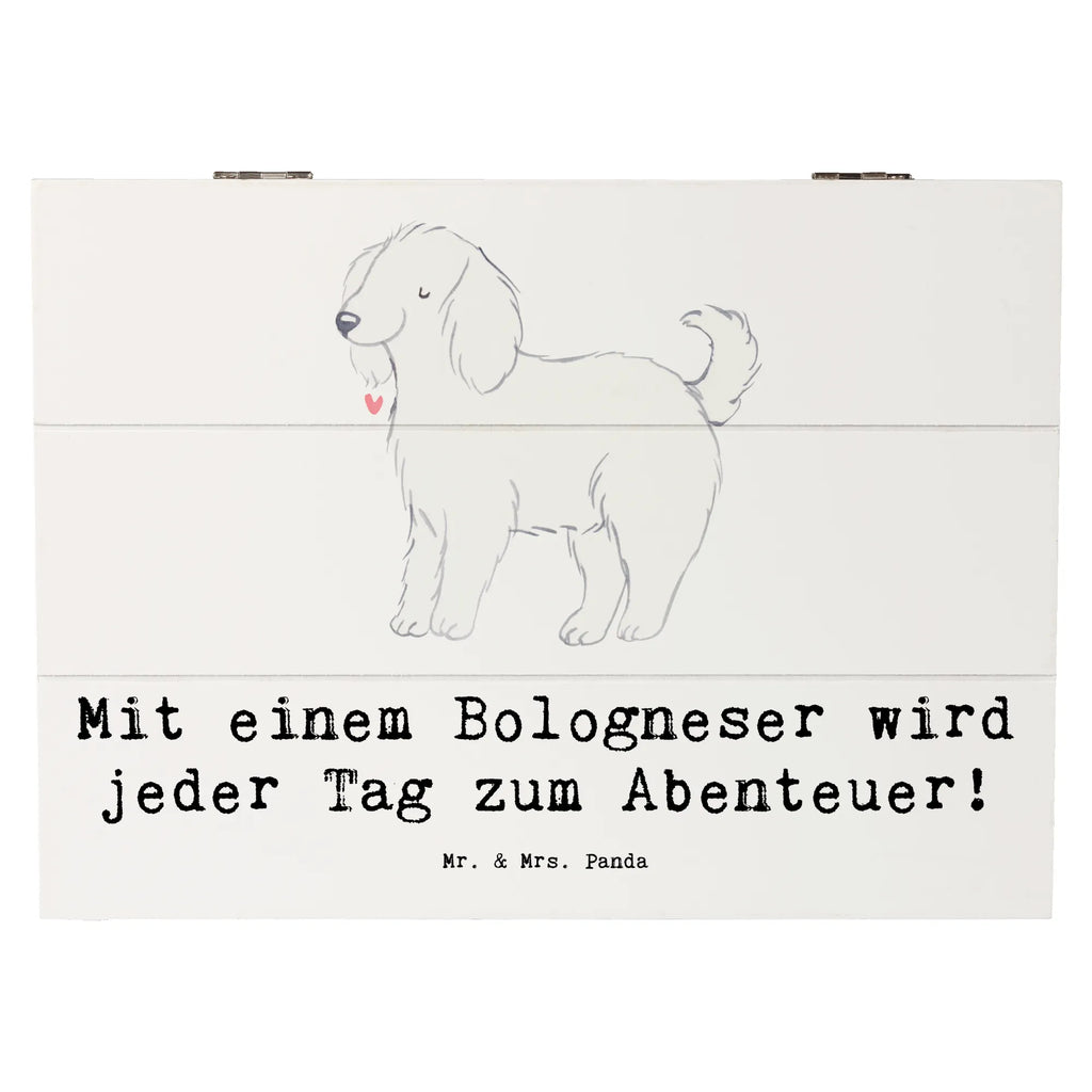 Holzkiste Bologneser Abenteuer Geschenkbox, Kiste, Schatzkiste, Aufbewahrungsbox, Schatulle, Holzkiste, XXL, Truhe, Erinnerungskiste, Erinnerungsbox, Dekokiste, Geschenkdose, Hund, Hunderasse, Rassehund, Hundebesitzer, Geschenk, Tierfreund, Schenken, Welpe