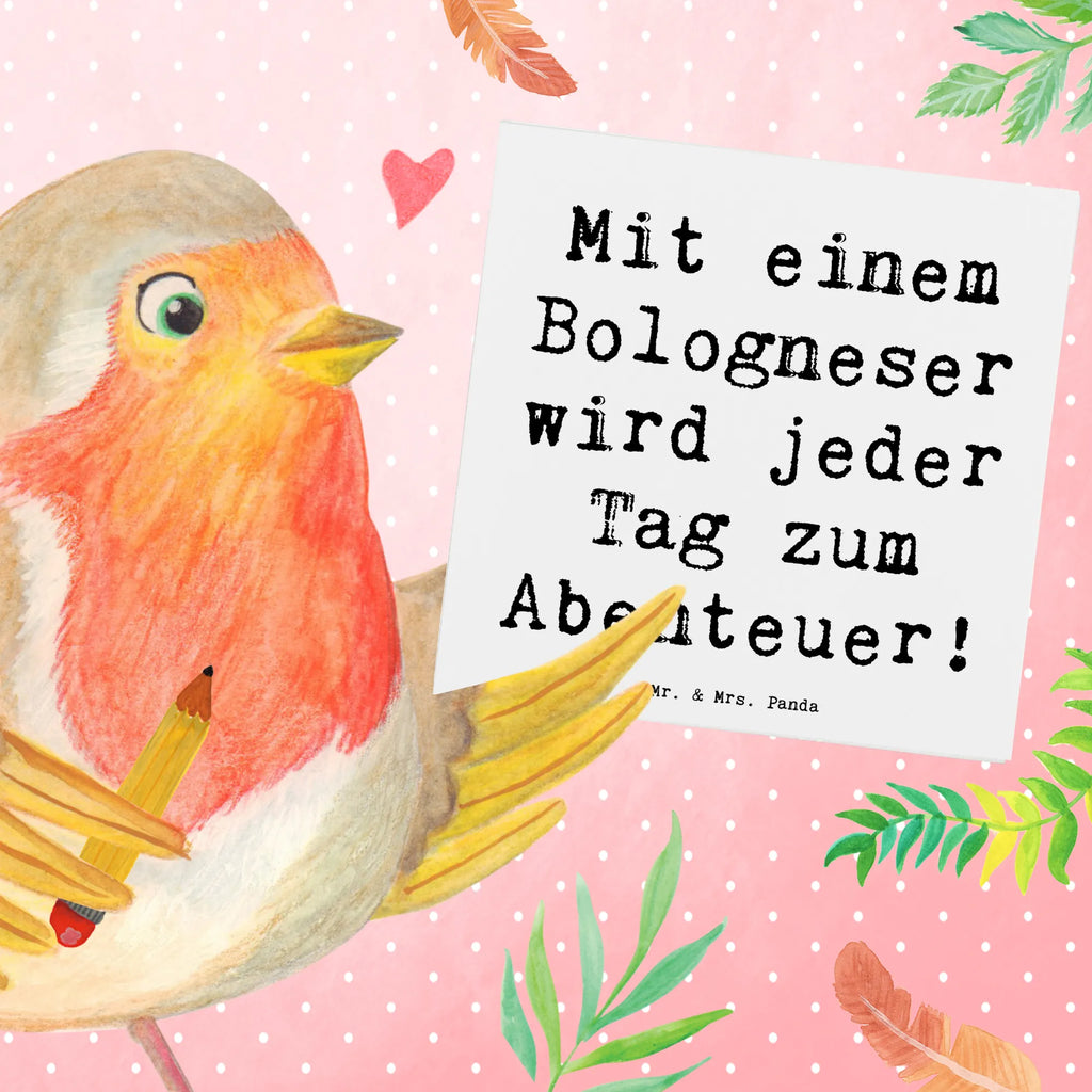 Deluxe Card Saying Mit einem Bologneser wird jeder Tag zum Abenteuer! Grußkarte, Hochwertige Klappkarte, Geburtstagskarte, Karte, Einladungskarte, Klappkarte, Hochzeitskarte, Glückwunschkarte, Hochwertige Grußkarte, Hund, Hunderasse, Rassehund, Hundebesitzer, Geschenk, Tierfreund, Schenken, Welpe