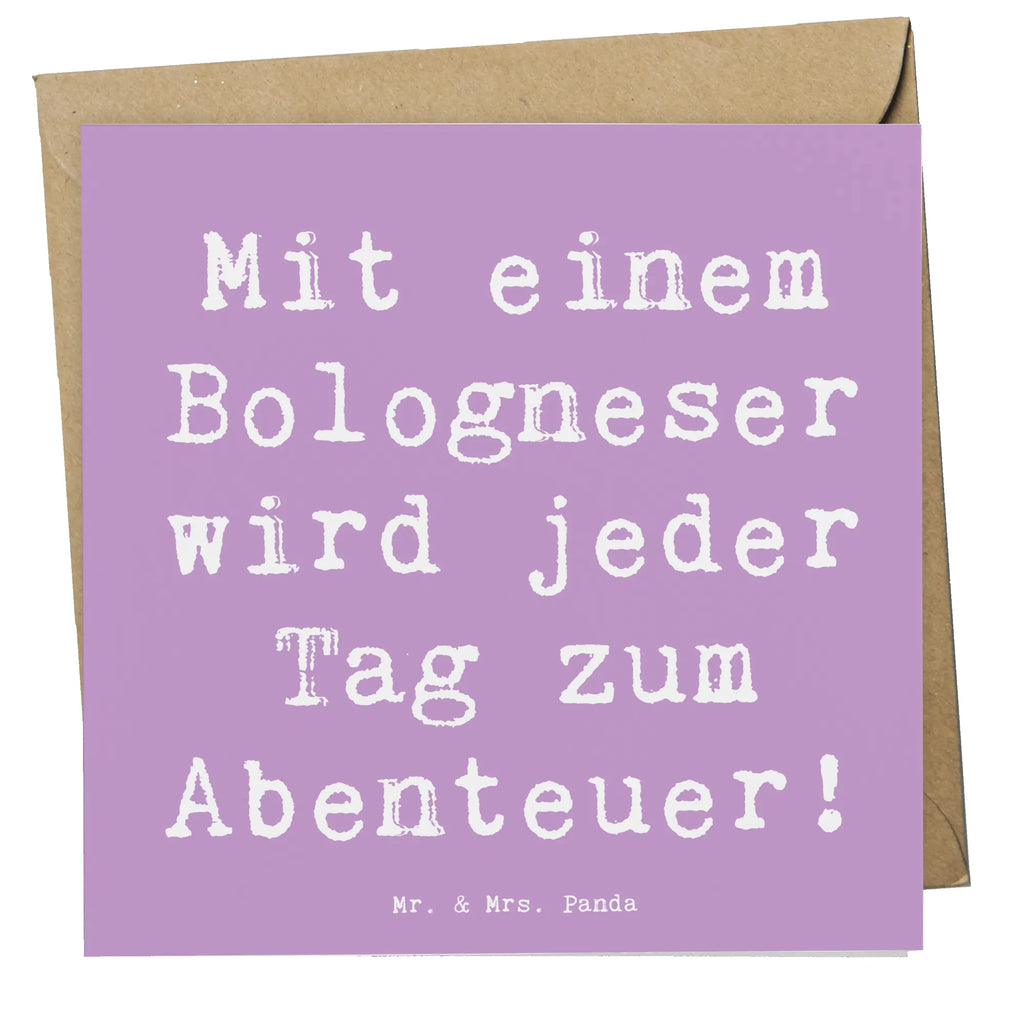 Deluxe Card Saying Mit einem Bologneser wird jeder Tag zum Abenteuer! Grußkarte, Hochwertige Klappkarte, Geburtstagskarte, Karte, Einladungskarte, Klappkarte, Hochzeitskarte, Glückwunschkarte, Hochwertige Grußkarte, Hund, Hunderasse, Rassehund, Hundebesitzer, Geschenk, Tierfreund, Schenken, Welpe