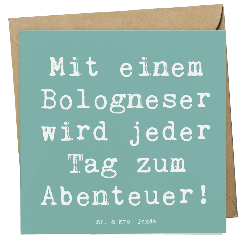 Deluxe Card Saying Mit einem Bologneser wird jeder Tag zum Abenteuer! Grußkarte, Hochwertige Klappkarte, Geburtstagskarte, Karte, Einladungskarte, Klappkarte, Hochzeitskarte, Glückwunschkarte, Hochwertige Grußkarte, Hund, Hunderasse, Rassehund, Hundebesitzer, Geschenk, Tierfreund, Schenken, Welpe