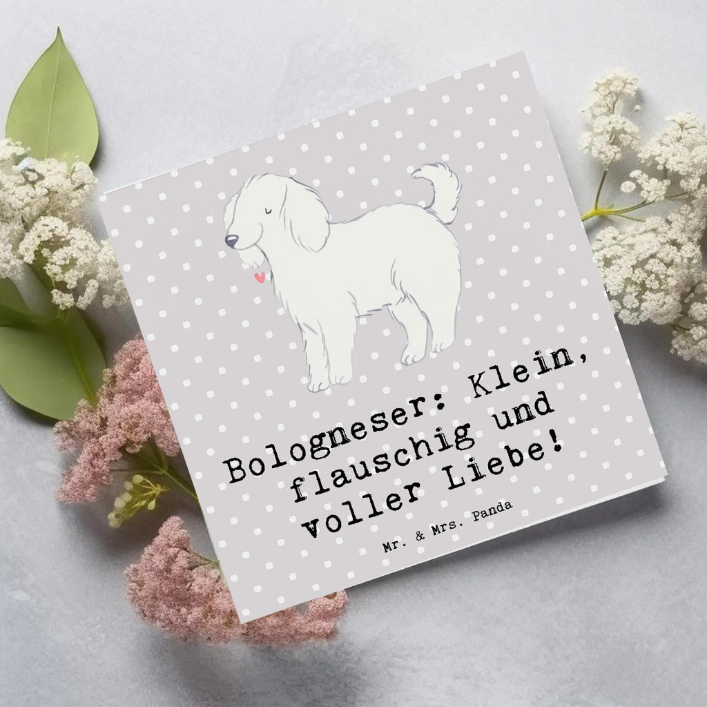 Deluxe Card Bologneser: Klein, flauschig und voller Liebe! Hochwertige Grußkarte, Hochzeitskarte, Glückwunschkarte, Klappkarte, Einladungskarte, Geburtstagskarte, Hochwertige Klappkarte, Grußkarte, Karte, Hund, Hunderasse, Rassehund, Hundebesitzer, Geschenk, Tierfreund, Schenken, Welpe