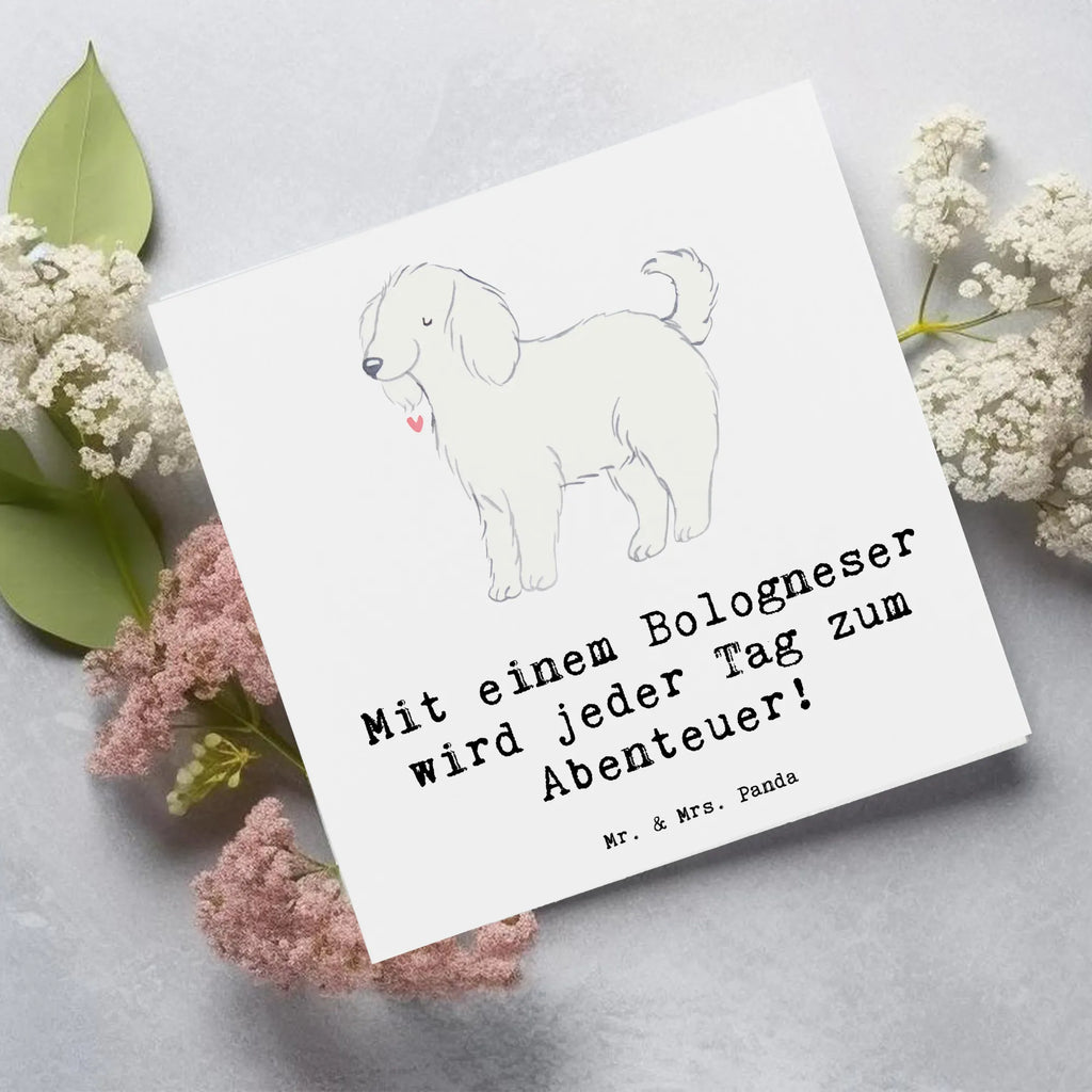 Deluxe Karte Bologneser Abenteuer Geburtstagskarte, Hochzeitskarte, Karte, Grußkarte, Klappkarte, Hochwertige Klappkarte, Hochwertige Grußkarte, Glückwunschkarte, Einladungskarte, Hund, Hunderasse, Rassehund, Hundebesitzer, Geschenk, Tierfreund, Schenken, Welpe