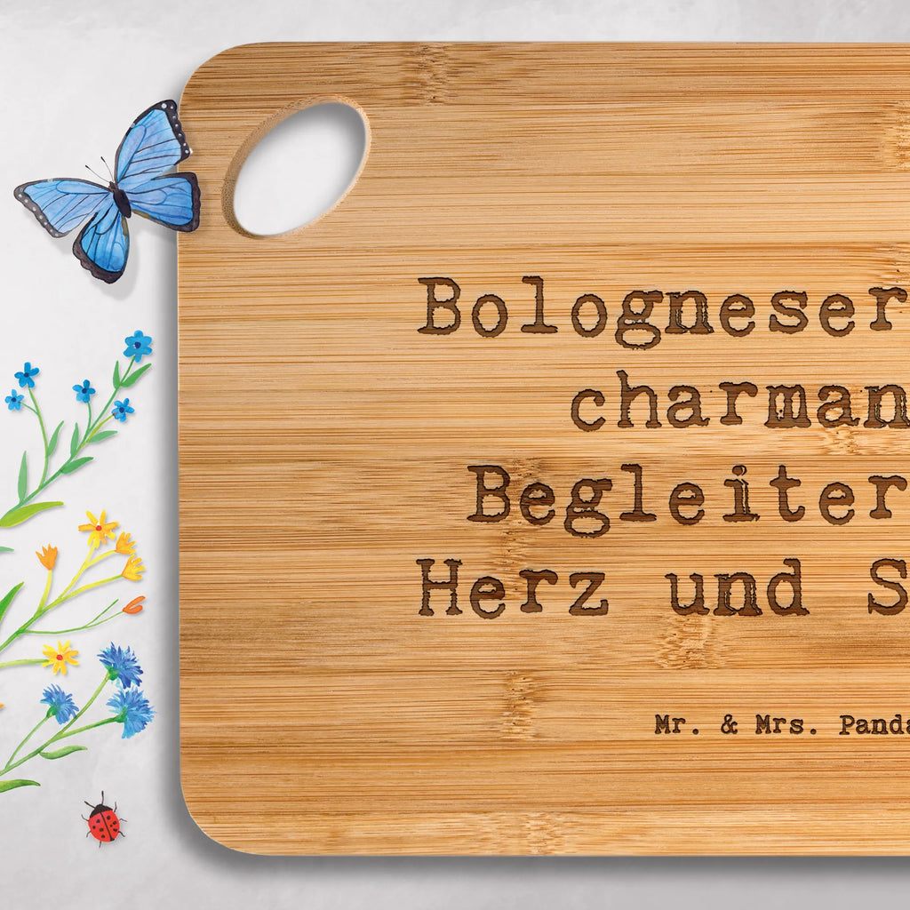 Bambus - deska do krojenia Przysłowie Bologneser: Der charmante Begleiter mit Herz und Seele. Pies, rasa psa, pies rasowy, właściciel psa, prezent, miłośnik zwierząt, dawanie, szczeniak