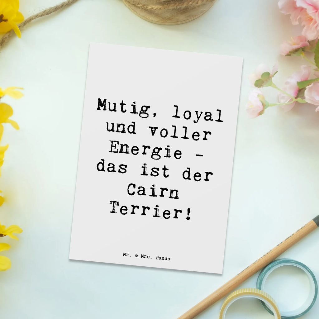 Postkarte Spruch Mutiger Cairn Terrier Dankeskarte, Einladungskarte, Einladung Geburtstag, Einladungskarten Geburtstag, Einladung, Karte, Geburtstagskarte, Ansichtskarten, Geschenkkarte, Grußkarte, Ansichtskarte, Postkarte, Hund, Hunderasse, Rassehund, Hundebesitzer, Geschenk, Tierfreund, Schenken, Welpe
