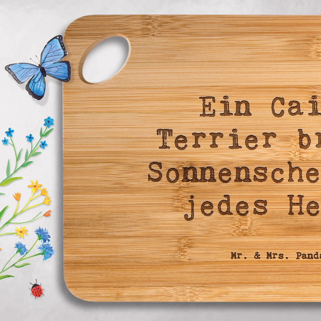 Bambus - deska do krojenia Przysłowie Ein Cairn Terrier bringt Sonnenschein in jedes Heim. Pies, rasa psa, pies rasowy, właściciel psa, prezent, miłośnik zwierząt, dawanie, szczeniak