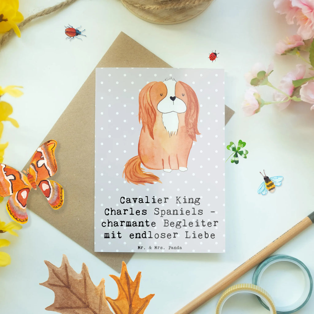 Greetings card Cavalier King Charles Spaniels - charmante Begleiter mit endloser Liebe Glückwunschkarte, Ansichtskarten, Klappkarte, Hochzeitskarte, Geburtstagskarte, Einladungskarte, Karte, Grußkarte, Hund, Hunderasse, Rassehund, Hundebesitzer, Geschenk, Tierfreund, Schenken, Welpe