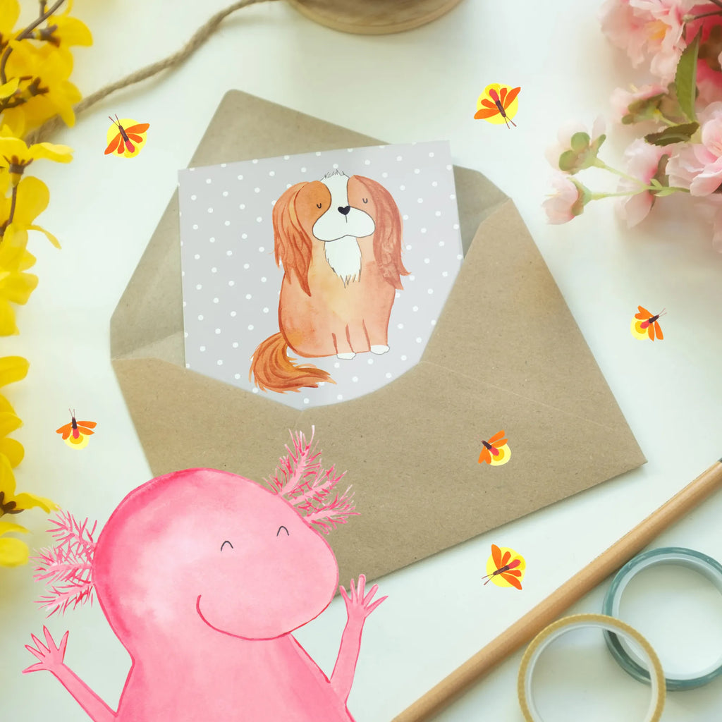 Greetings card Cavalier King Charles Spaniels - charmante Begleiter mit endloser Liebe Glückwunschkarte, Ansichtskarten, Klappkarte, Hochzeitskarte, Geburtstagskarte, Einladungskarte, Karte, Grußkarte, Hund, Hunderasse, Rassehund, Hundebesitzer, Geschenk, Tierfreund, Schenken, Welpe