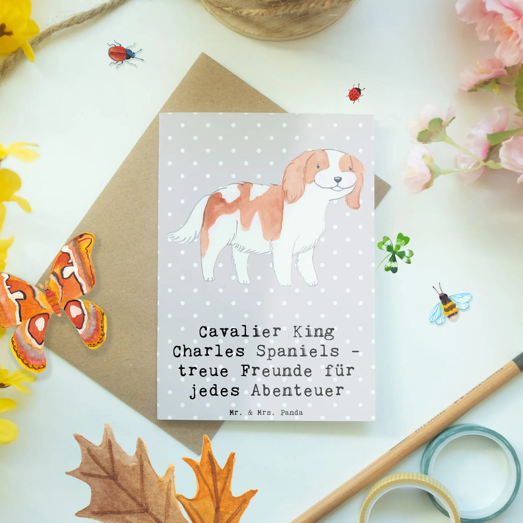 Greetings card Cavalier King Charles Spaniels - treue Freunde für jedes Abenteuer Einladungskarte, Ansichtskarten, Karte, Geburtstagskarte, Glückwunschkarte, Grußkarte, Klappkarte, Hochzeitskarte, Hund, Hunderasse, Rassehund, Hundebesitzer, Geschenk, Tierfreund, Schenken, Welpe