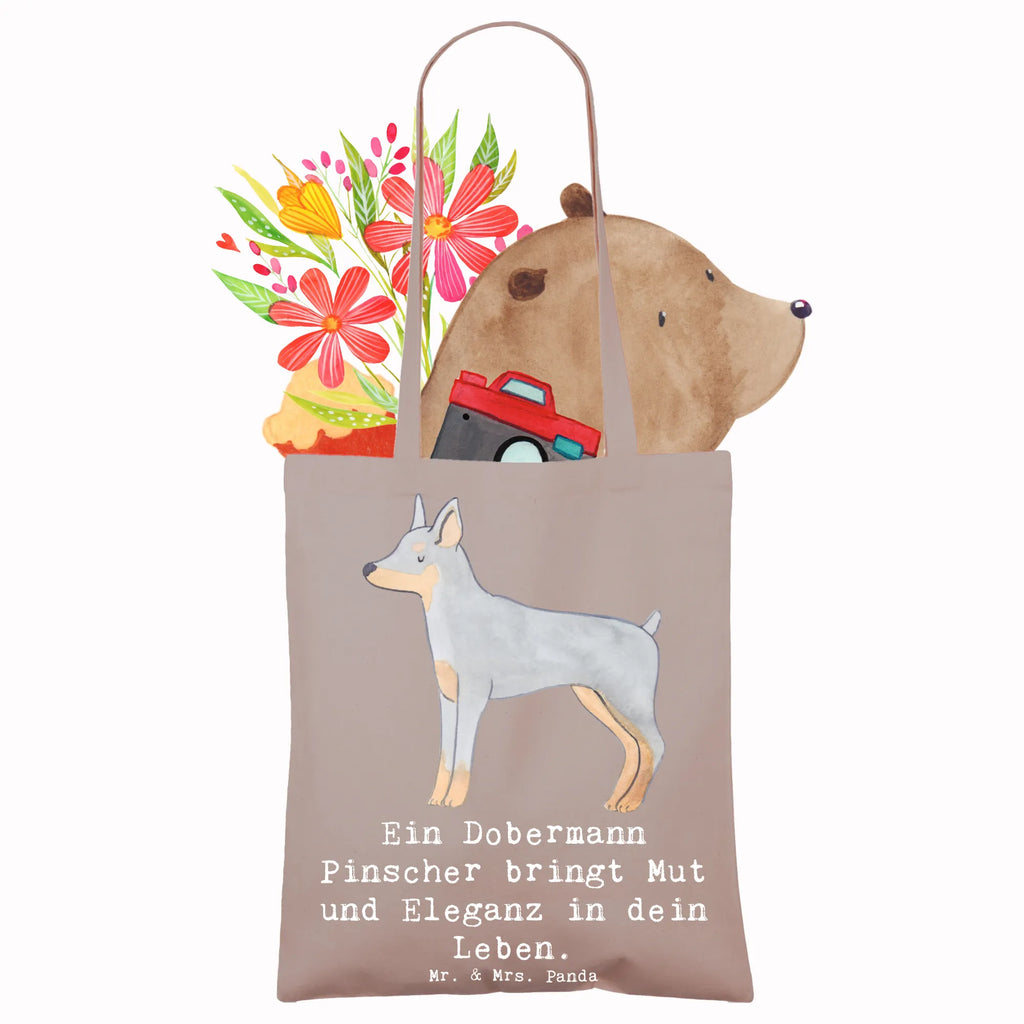 Tote bag Ein Dobermann Pinscher bringt Mut und Eleganz in dein Leben. Beuteltasche, Einkaufstasche, Tasche, Einkaufstüte, Beutel, Tragetasche, Umhängetasche, Jutebeutel, Jutetasche, Laptoptasche, Schultertasche, Shopper, Stoffbeutel, Strandtasche, Badetasche, Stofftasche, Hund, Hunderasse, Rassehund, Hundebesitzer, Geschenk, Tierfreund, Schenken, Welpe