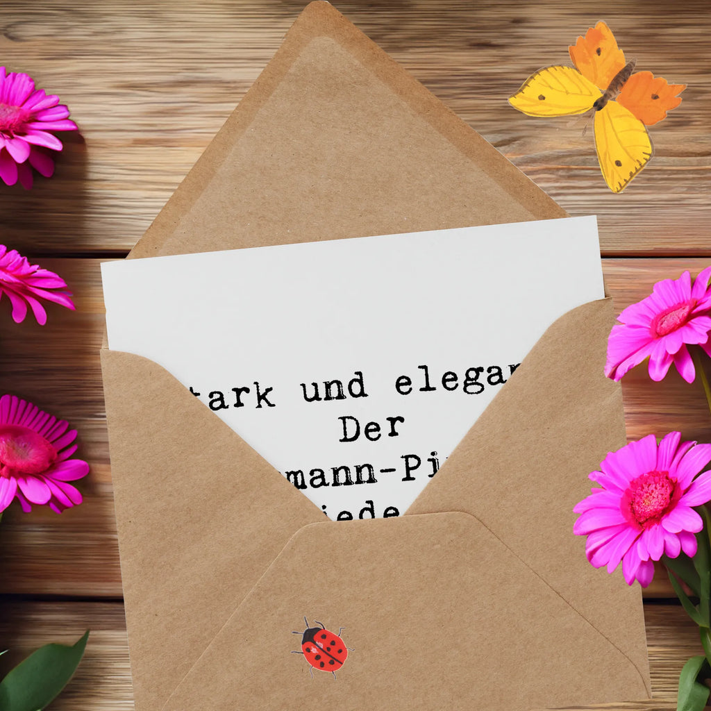 Deluxe Card Saying Stark und elegant: Der Dobermann-Pinscher macht jede Familie komplett Geburtstagskarte, Grußkarte, Karte, Glückwunschkarte, Klappkarte, Einladungskarte, Hochwertige Klappkarte, Hochwertige Grußkarte, Hochzeitskarte, Hund, Hunderasse, Rassehund, Hundebesitzer, Geschenk, Tierfreund, Schenken, Welpe