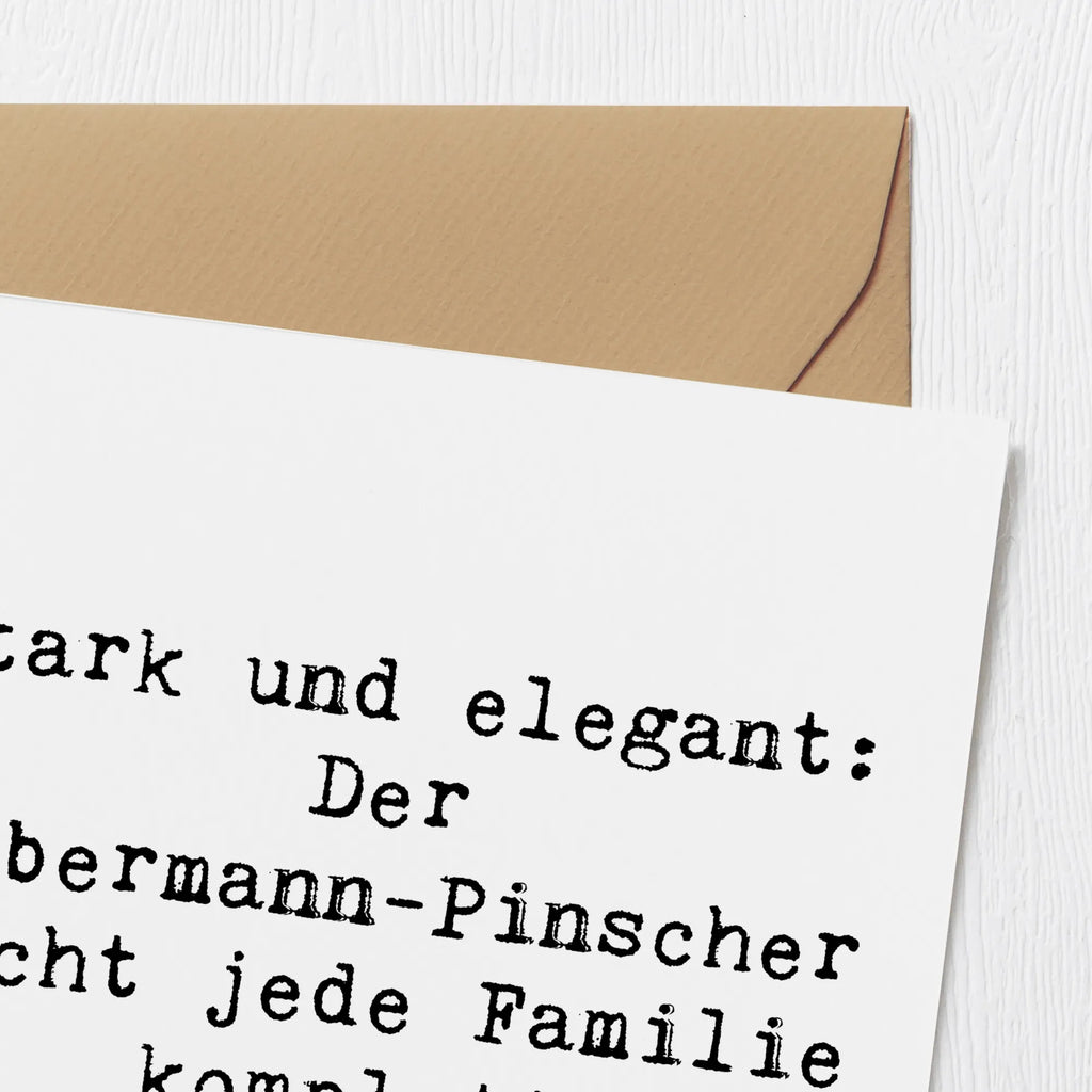 Deluxe Card Saying Stark und elegant: Der Dobermann-Pinscher macht jede Familie komplett Geburtstagskarte, Grußkarte, Karte, Glückwunschkarte, Klappkarte, Einladungskarte, Hochwertige Klappkarte, Hochwertige Grußkarte, Hochzeitskarte, Hund, Hunderasse, Rassehund, Hundebesitzer, Geschenk, Tierfreund, Schenken, Welpe