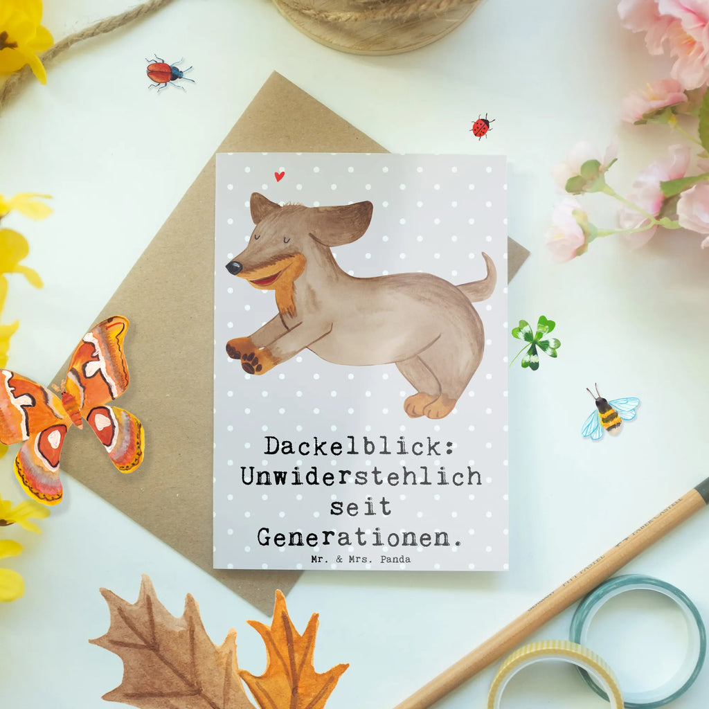 Greetings card Dackelblick: Unwiderstehlich seit Generationen. Ansichtskarten, Karte, Grußkarte, Glückwunschkarte, Geburtstagskarte, Klappkarte, Hochzeitskarte, Einladungskarte, Hund, Hunderasse, Rassehund, Hundebesitzer, Geschenk, Tierfreund, Schenken, Welpe
