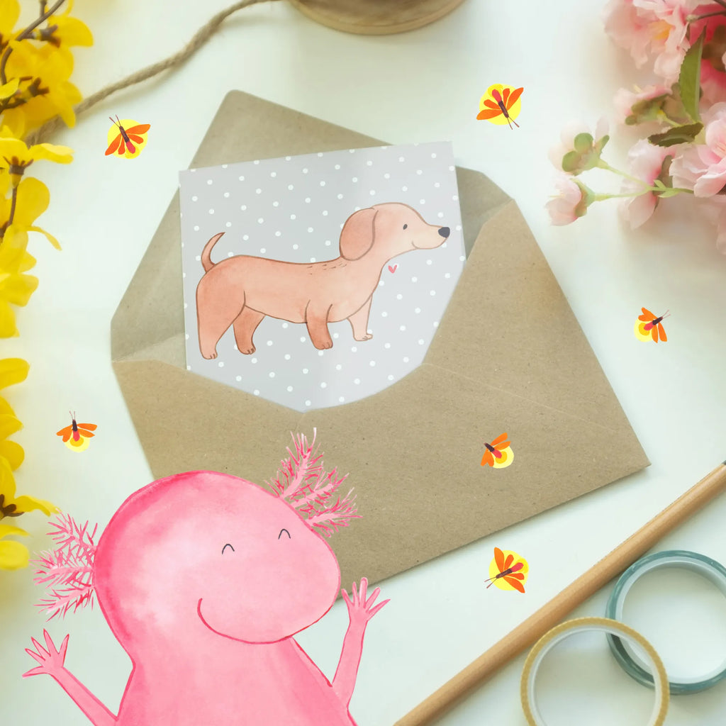 Greetings card Kurzhaardackel: Mutig, charmant und voller Lebensfreude! Klappkarte, Hochzeitskarte, Einladungskarte, Ansichtskarten, Geburtstagskarte, Grußkarte, Karte, Glückwunschkarte, Hund, Hunderasse, Rassehund, Hundebesitzer, Geschenk, Tierfreund, Schenken, Welpe