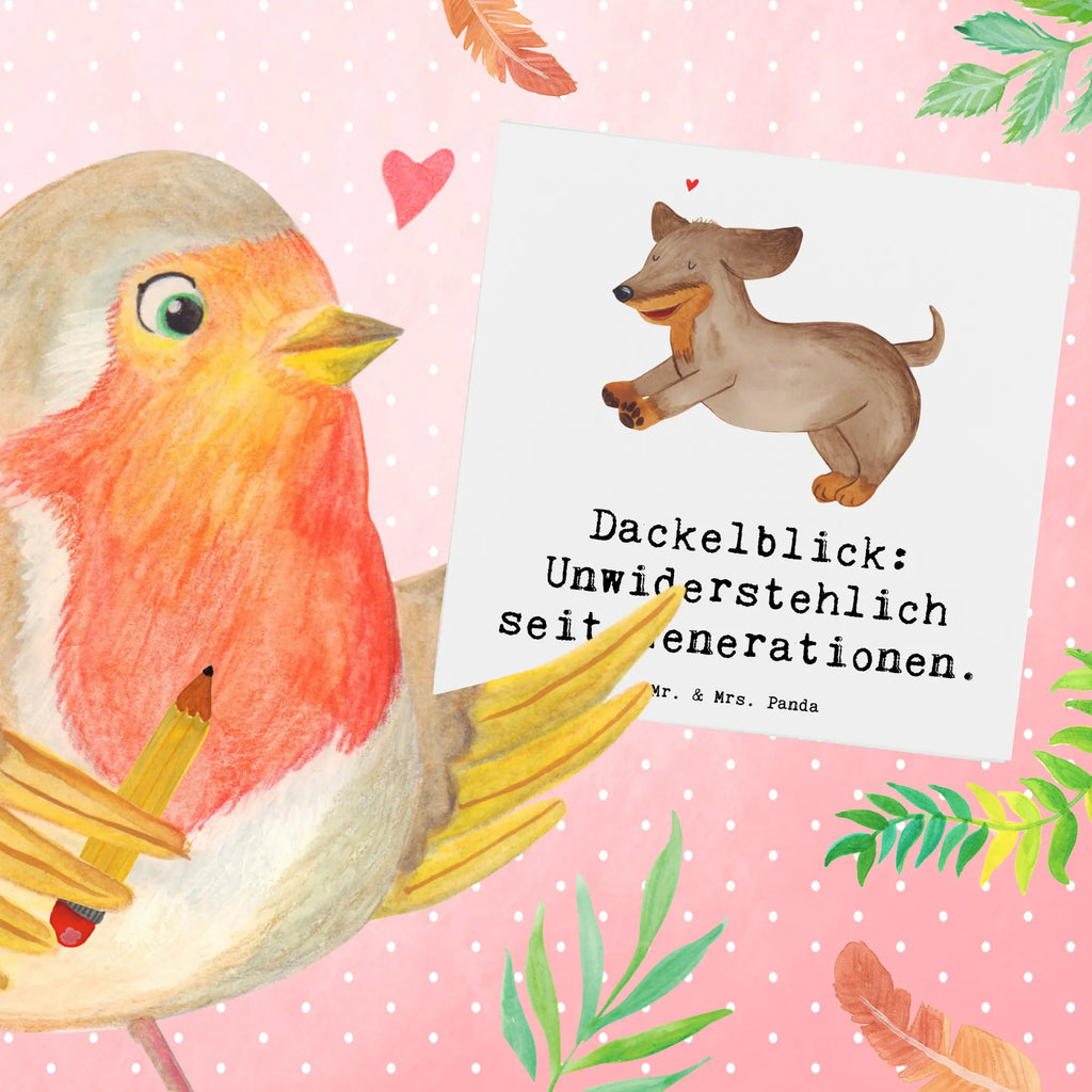 Deluxe Card Dackelblick: Unwiderstehlich seit Generationen. Karte, Hochwertige Klappkarte, Grußkarte, Einladungskarte, Geburtstagskarte, Hochzeitskarte, Glückwunschkarte, Hochwertige Grußkarte, Klappkarte, Hund, Hunderasse, Rassehund, Hundebesitzer, Geschenk, Tierfreund, Schenken, Welpe