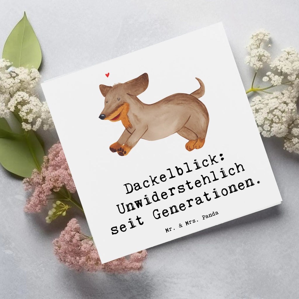 Deluxe Card Dackelblick: Unwiderstehlich seit Generationen. Karte, Hochwertige Klappkarte, Grußkarte, Einladungskarte, Geburtstagskarte, Hochzeitskarte, Glückwunschkarte, Hochwertige Grußkarte, Klappkarte, Hund, Hunderasse, Rassehund, Hundebesitzer, Geschenk, Tierfreund, Schenken, Welpe
