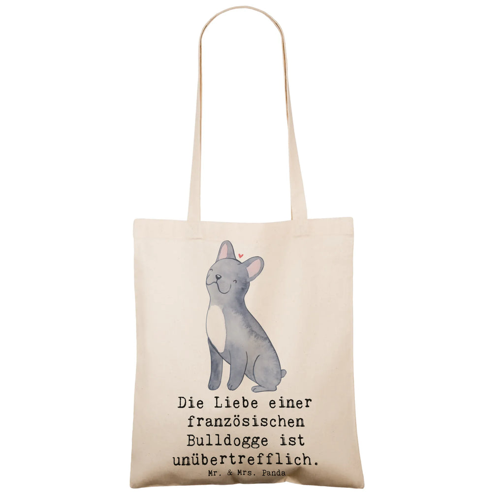 Tote bag Die Liebe einer französischen Bulldogge ist unübertrefflich. Laptoptasche, Beuteltasche, Jutebeutel, Tragetasche, Shopper, Stoffbeutel, Badetasche, Einkaufstasche, Umhängetasche, Tasche, Strandtasche, Stofftasche, Einkaufstüte, Schultertasche, Jutetasche, Beutel, Hund, Hunderasse, Rassehund, Hundebesitzer, Geschenk, Tierfreund, Schenken, Welpe