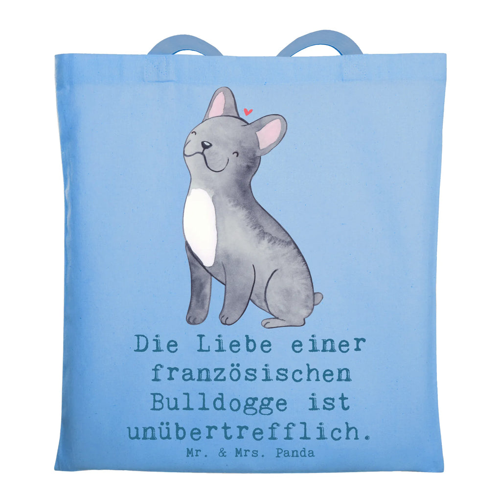 Tote bag Die Liebe einer französischen Bulldogge ist unübertrefflich. Laptoptasche, Beuteltasche, Jutebeutel, Tragetasche, Shopper, Stoffbeutel, Badetasche, Einkaufstasche, Umhängetasche, Tasche, Strandtasche, Stofftasche, Einkaufstüte, Schultertasche, Jutetasche, Beutel, Hund, Hunderasse, Rassehund, Hundebesitzer, Geschenk, Tierfreund, Schenken, Welpe